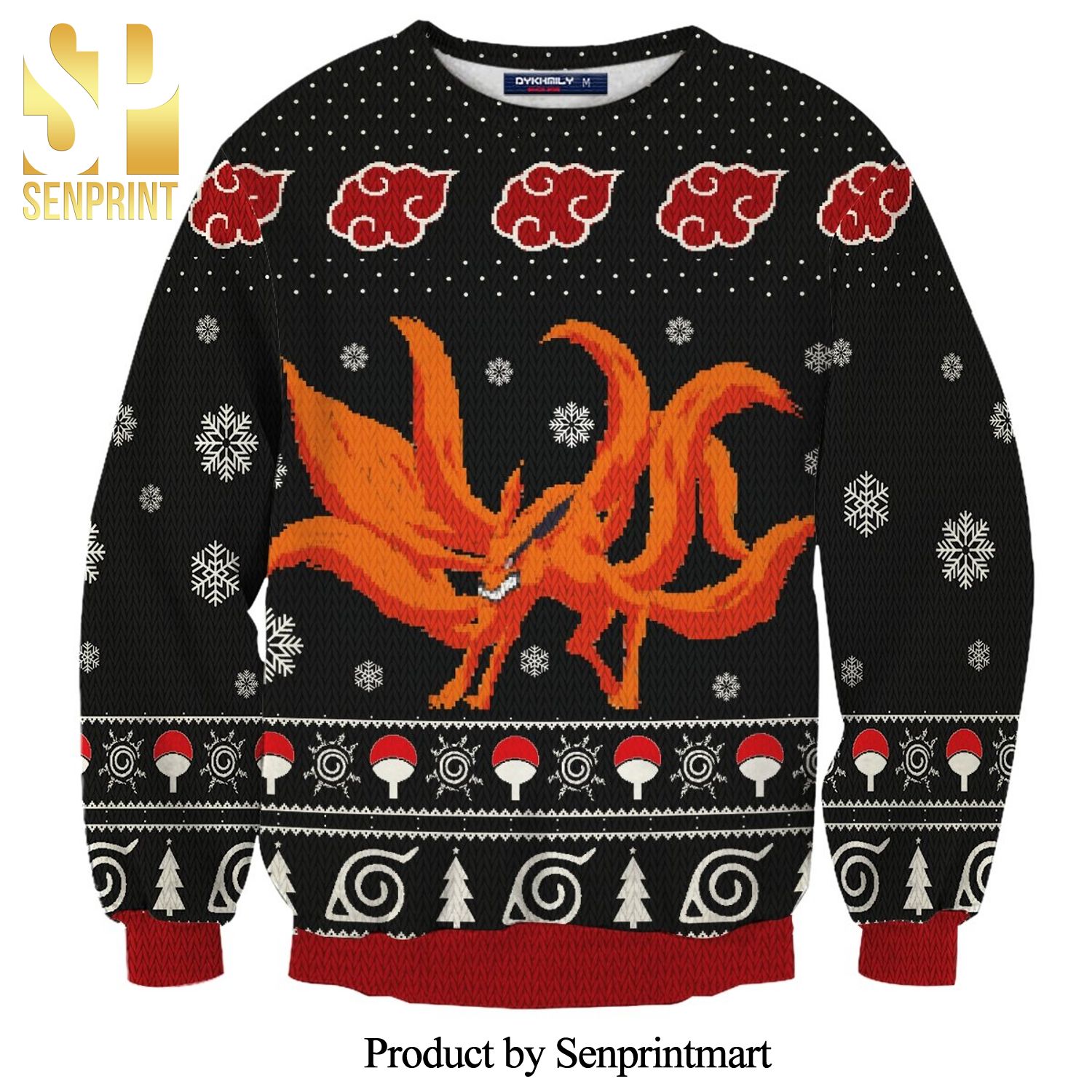 Nine Tailed Kurama Naruto Manga Anime Knitted Ugly Christmas Sweater