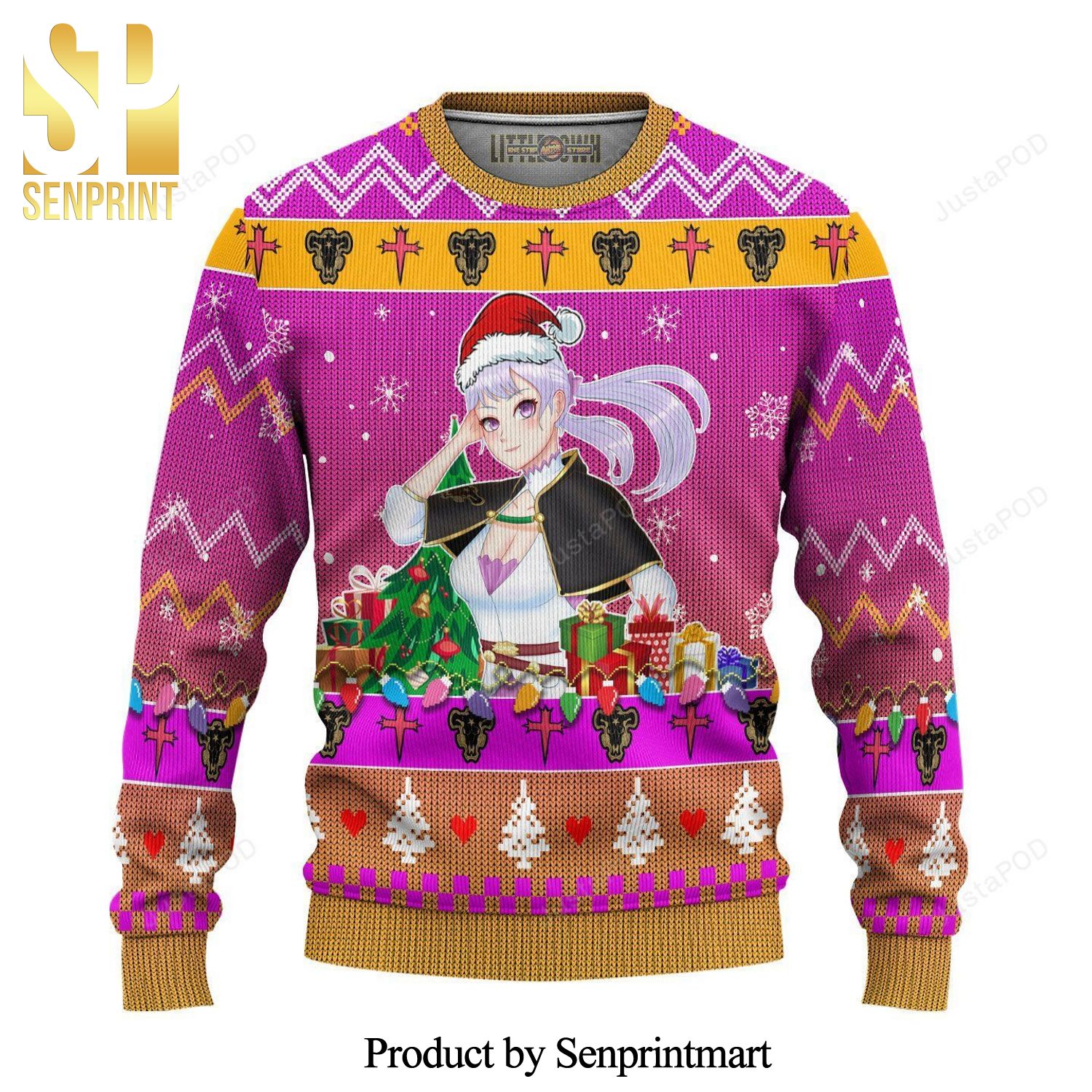 Noelle Silva Black Clover Anime Knitted Ugly Christmas Sweater