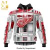 NHL Detroit Red Wings Design With Star Wars May The 4th Be With You All Over Printed Shirt