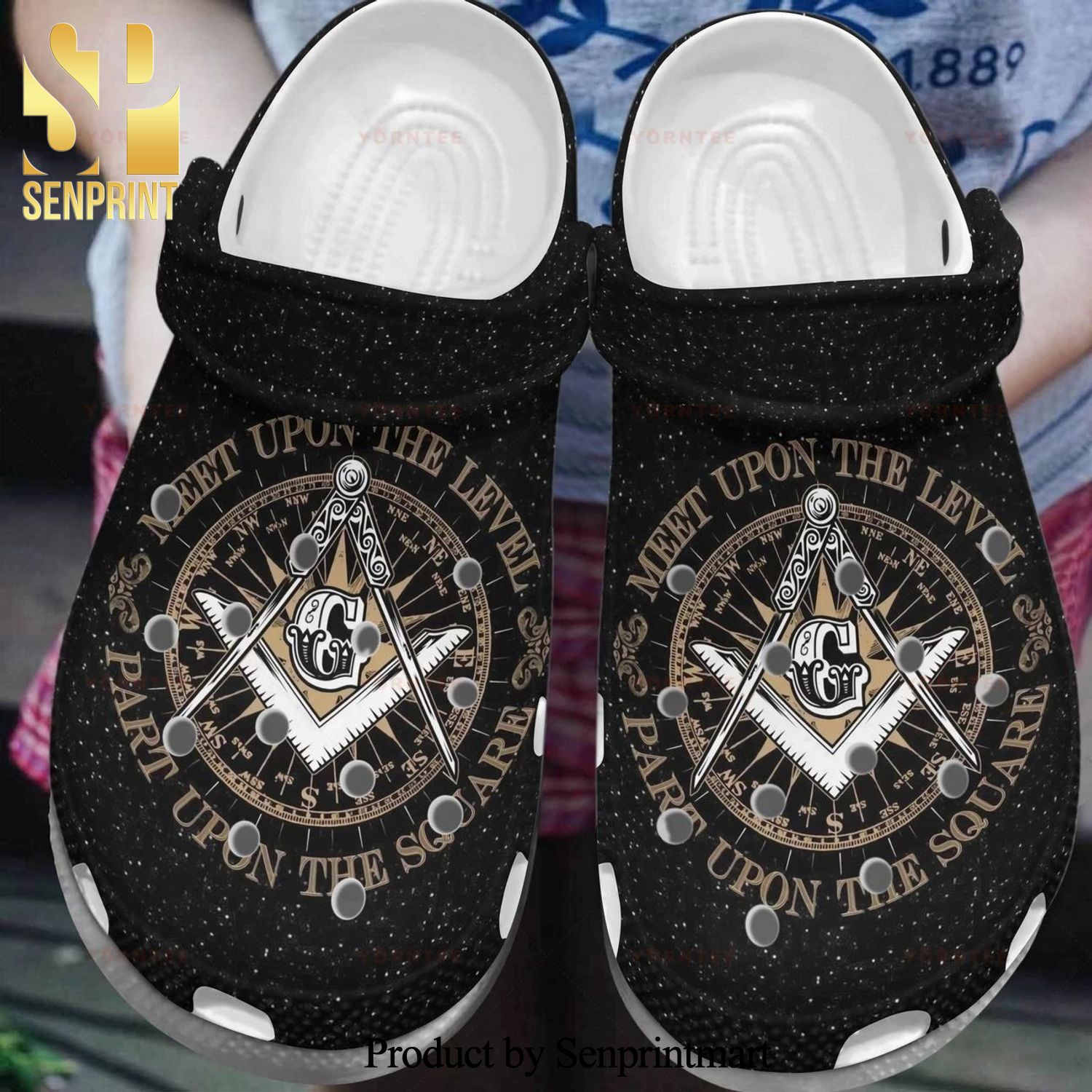 Custom Name Free Mason Gift For Lover All Over Printed Crocs Crocband Adult Clogs