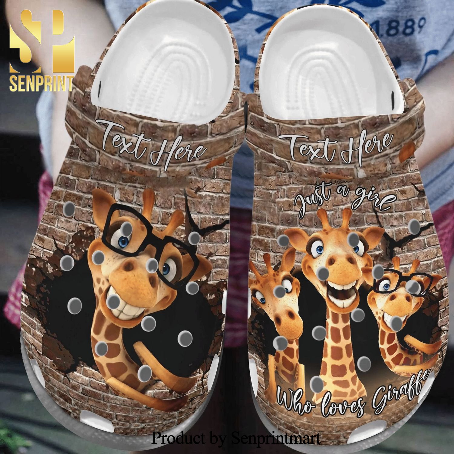 Custom Name Giraffe Just A Girl Who Loves Street Style Unisex Crocs Crocband Clog