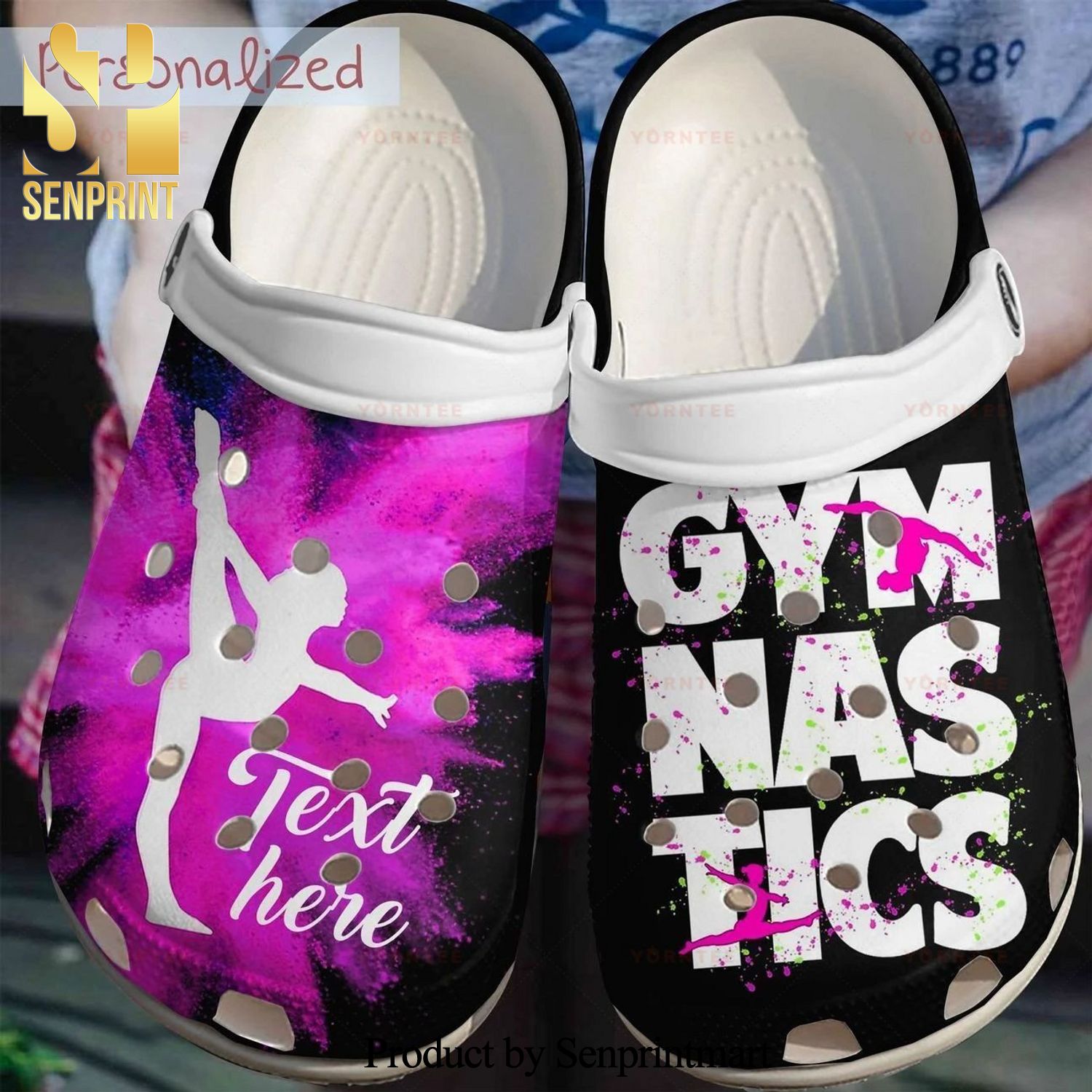 Custom Name Gymnastic Never Give Up Gift For Lover 3D Crocs Crocband Adult Clogs