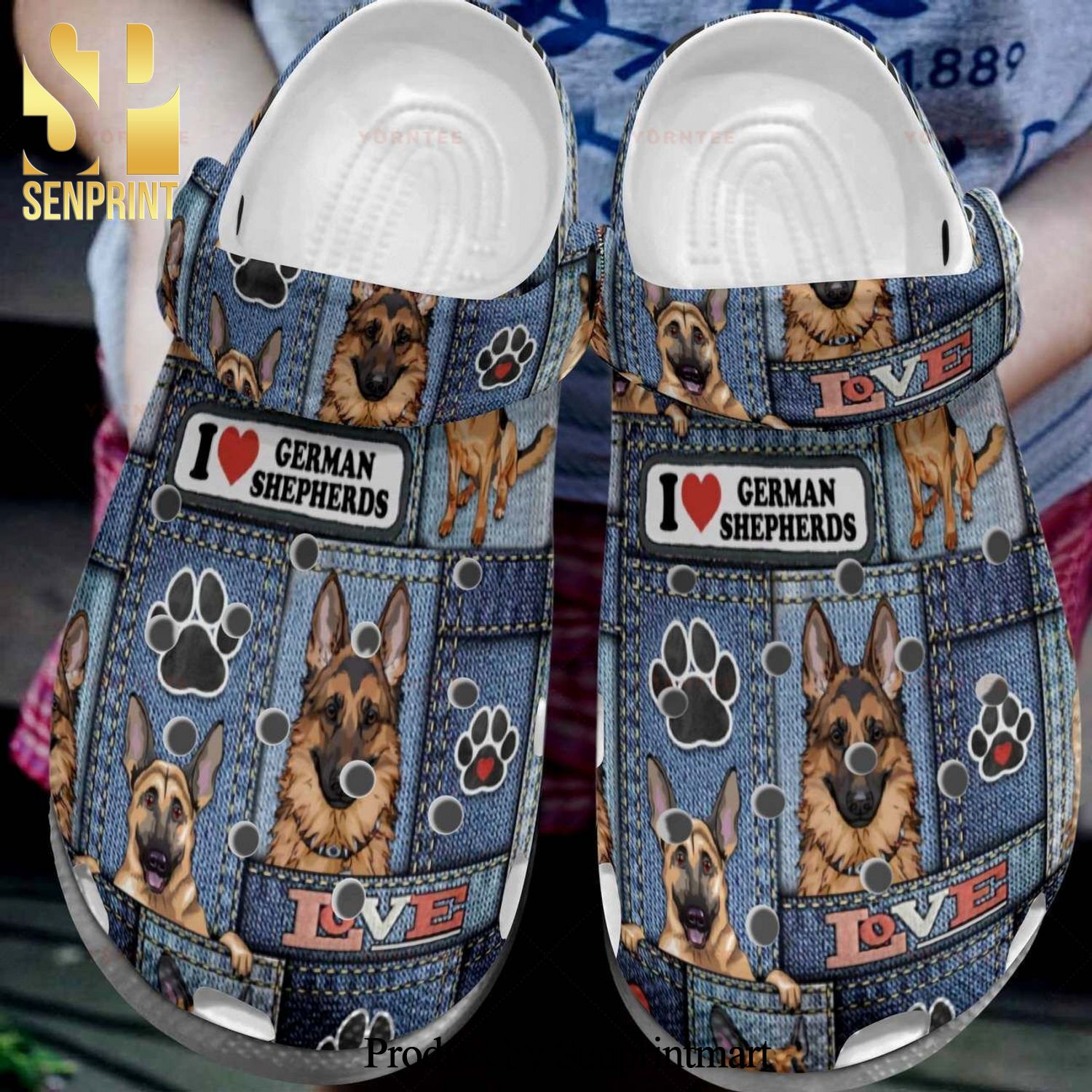 Custom Name I Love Shepherds Dog Gift For Lover Street Style Crocs Classic