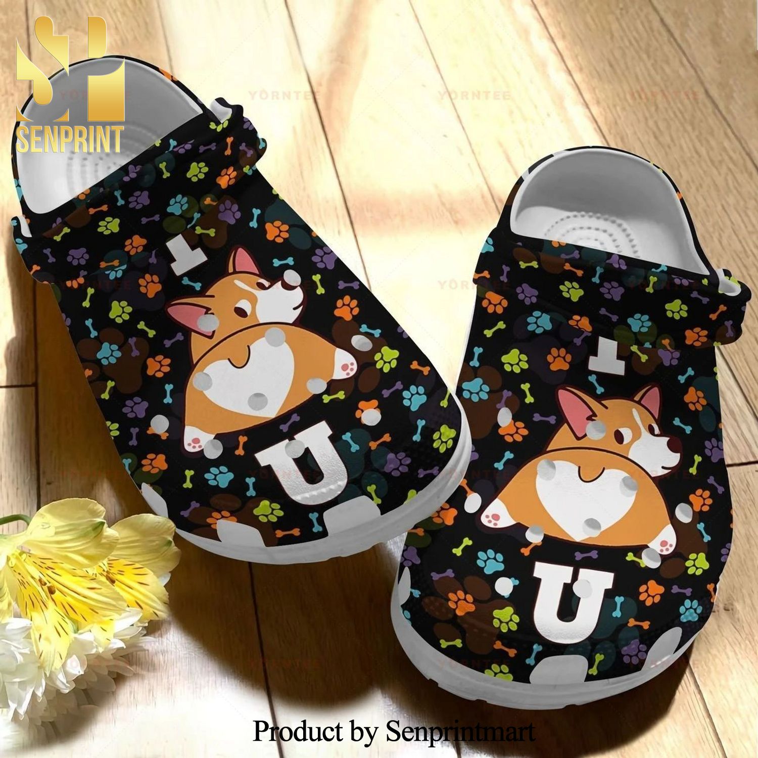 Custom Name I Love You Corgi Icon Gift For Lover Street Style Crocs Sandals