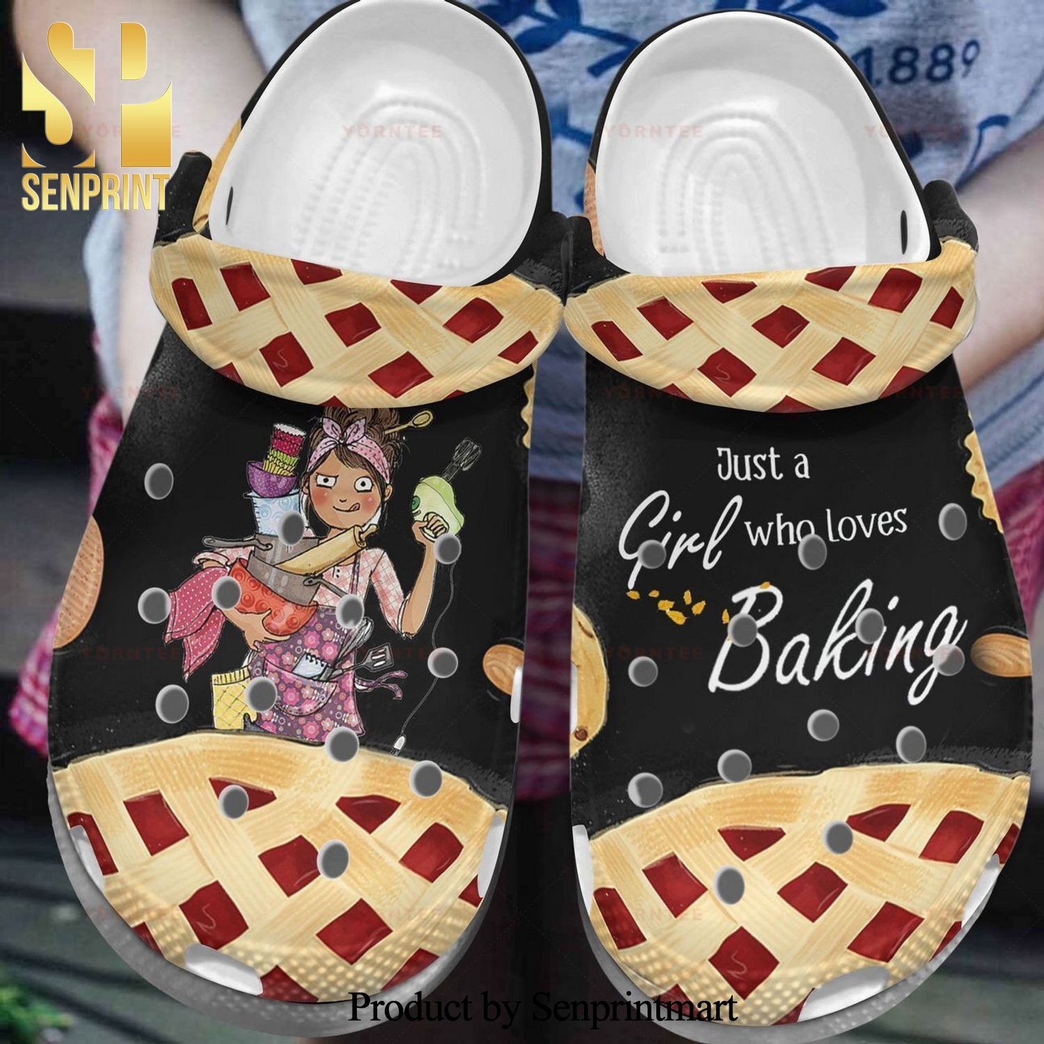 Custom Name Just A Girl For Baking Gift For Lover Full Printed Crocs Crocband Adult Clogs