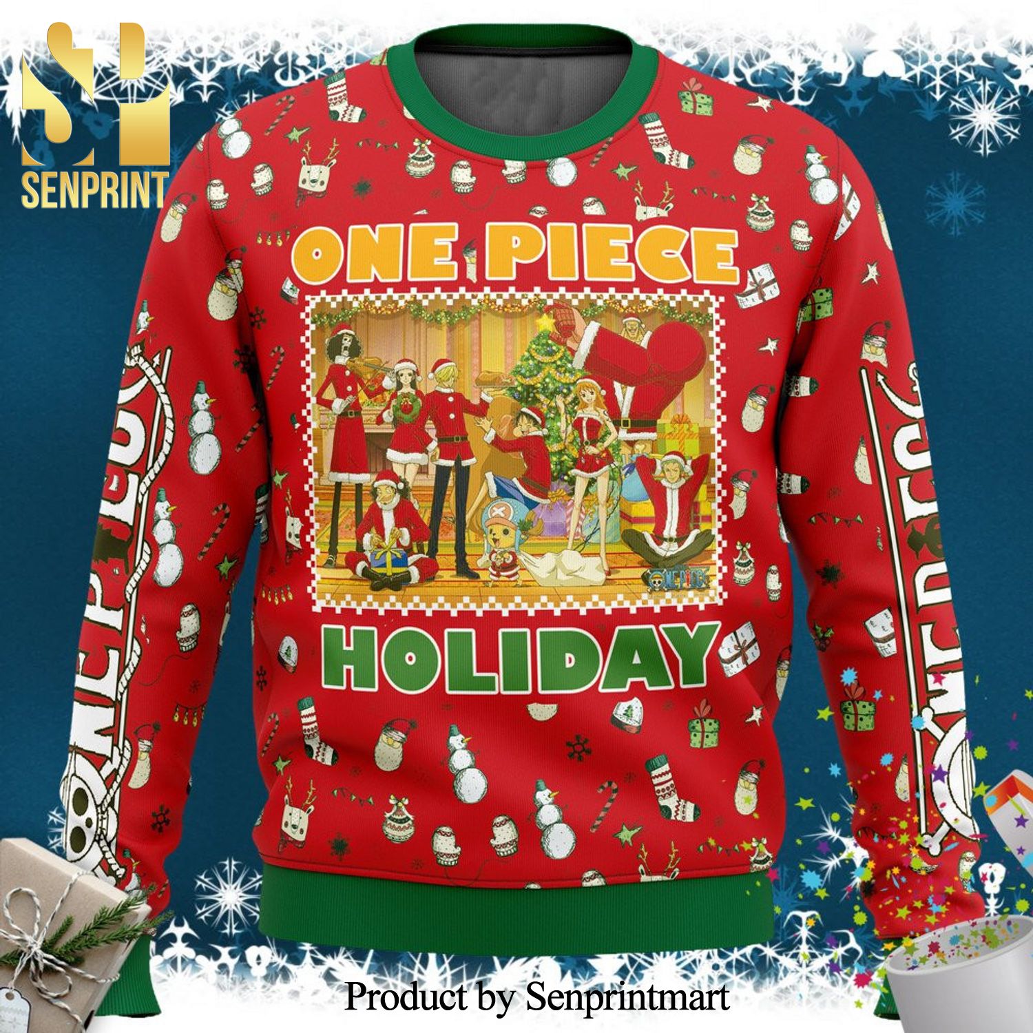 One Piece Holiday Knitted Ugly Christmas Sweater