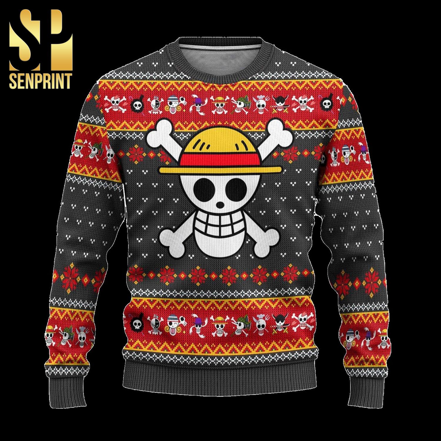 One Piece Manga Anime Xmas Knitted Ugly Christmas Sweater