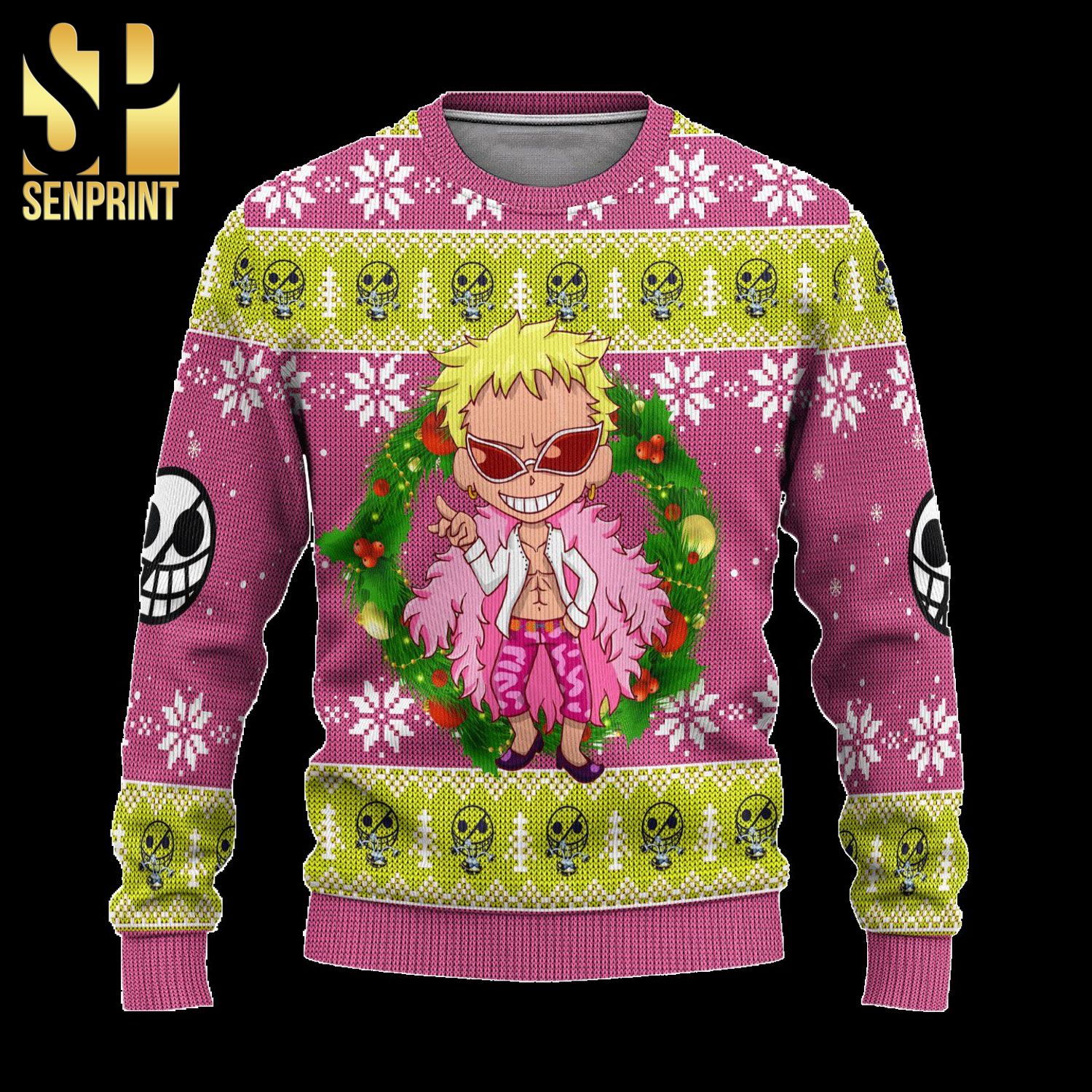 One Piece â€“ Donquixote Xmas Manga Anime Knitted Ugly Christmas Sweater