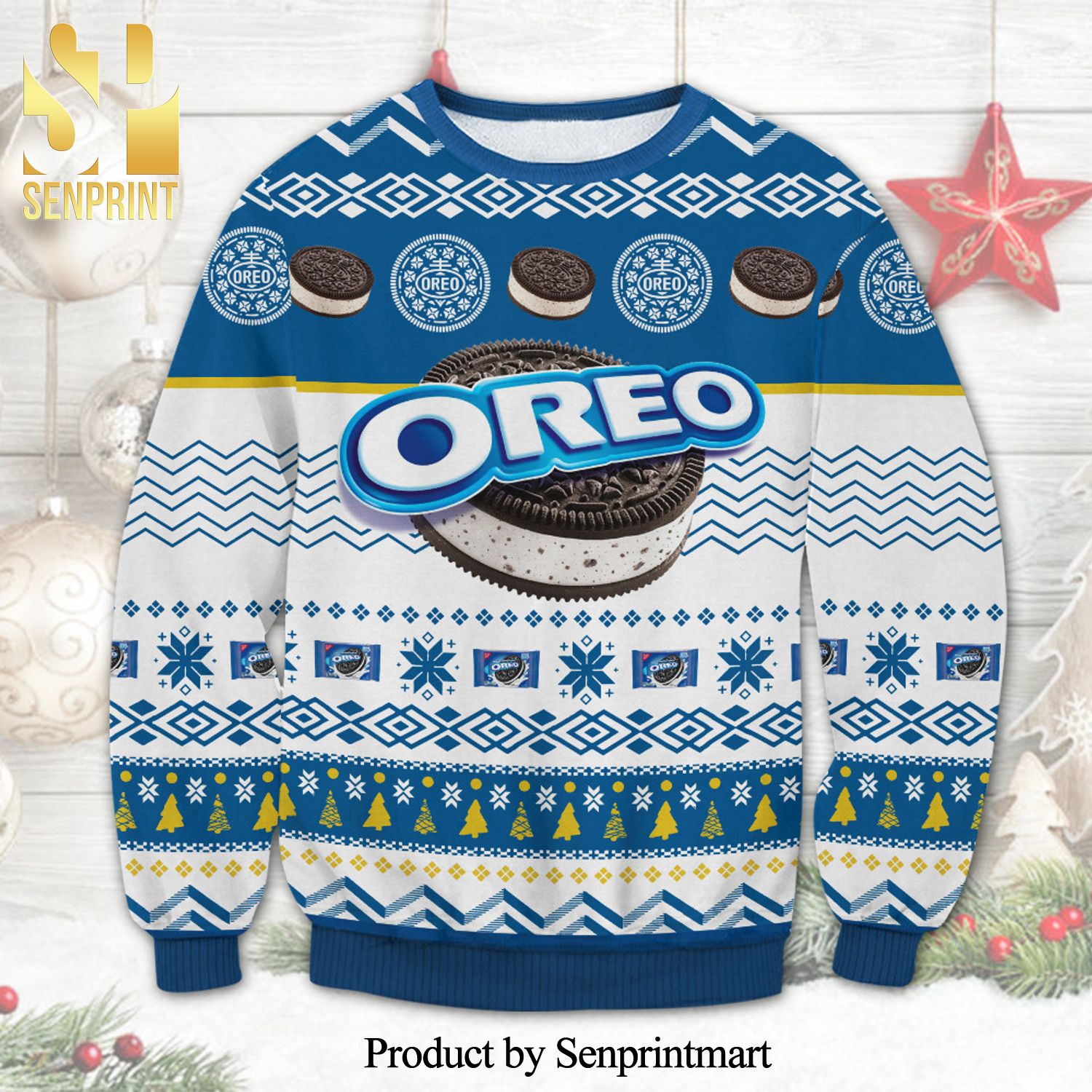 Oreo Nabisco Cookies Knitted Ugly Christmas Sweater