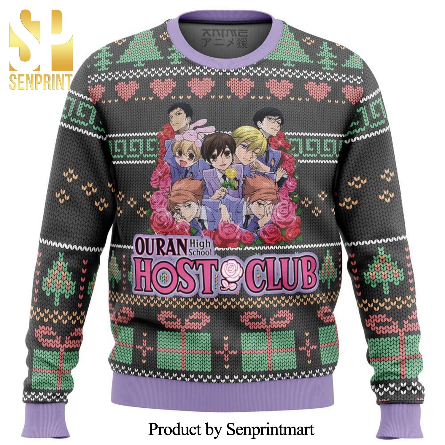 Ouran High School Host Club Anime Manga Knitted Ugly Christmas Sweater