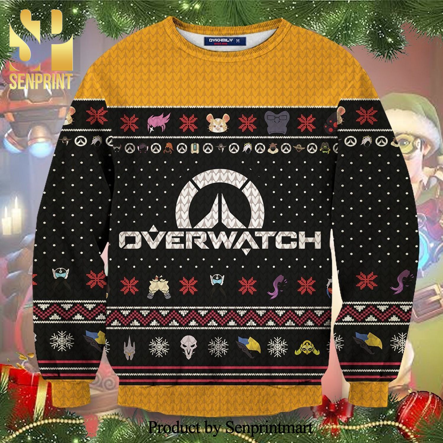 Overwatch Ultimate Abilities Logo Manga Anime Knitted Ugly Christmas Sweater