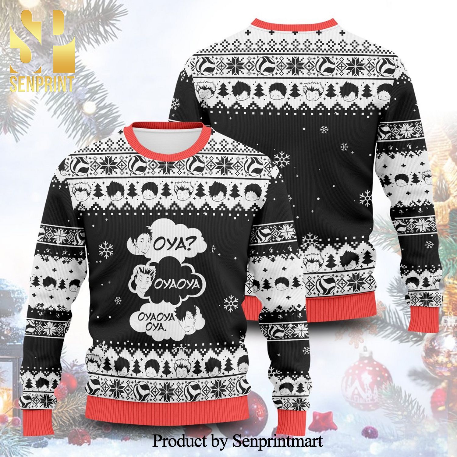 Oya Oya Haikyuu Manga Anime Knitted Ugly Christmas Sweater