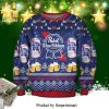 Pabst Blue Ribbon Beer Knitted Ugly Christmas Sweater