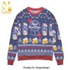 Pabst Blue Ribbon Beer Knitted Ugly Christmas Sweater – White