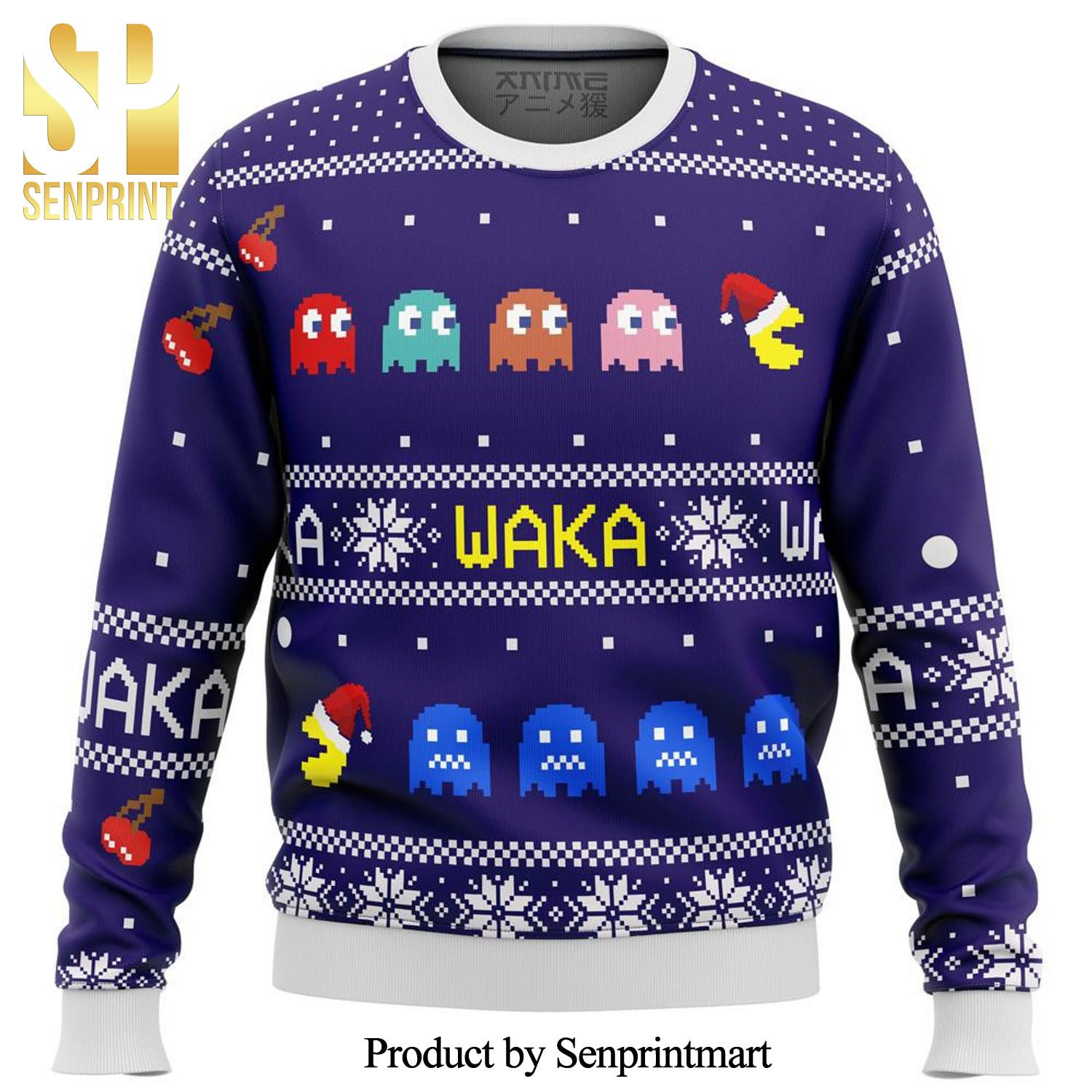 Pacman Waka Waka Knitted Ugly Christmas Sweater