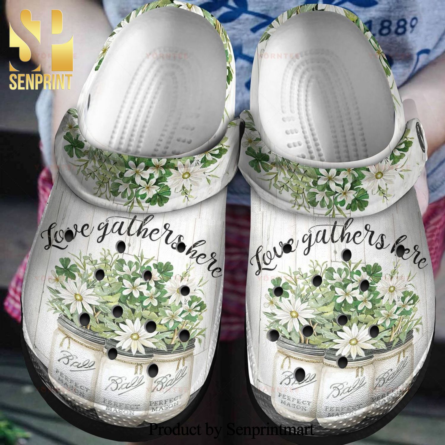 Custom Name Love Gathers Here Gift For Lover New Outfit Crocs Crocband In Unisex Adult Shoes