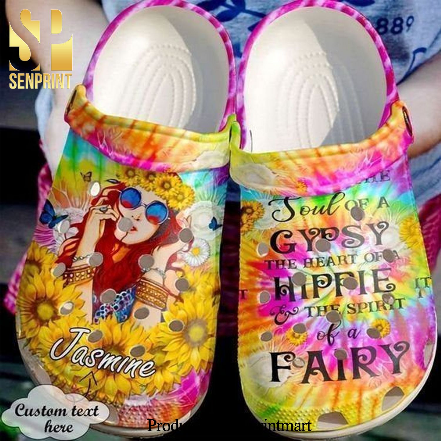 Custom Name Love Hippie Crocs Crocband Adult Clogs