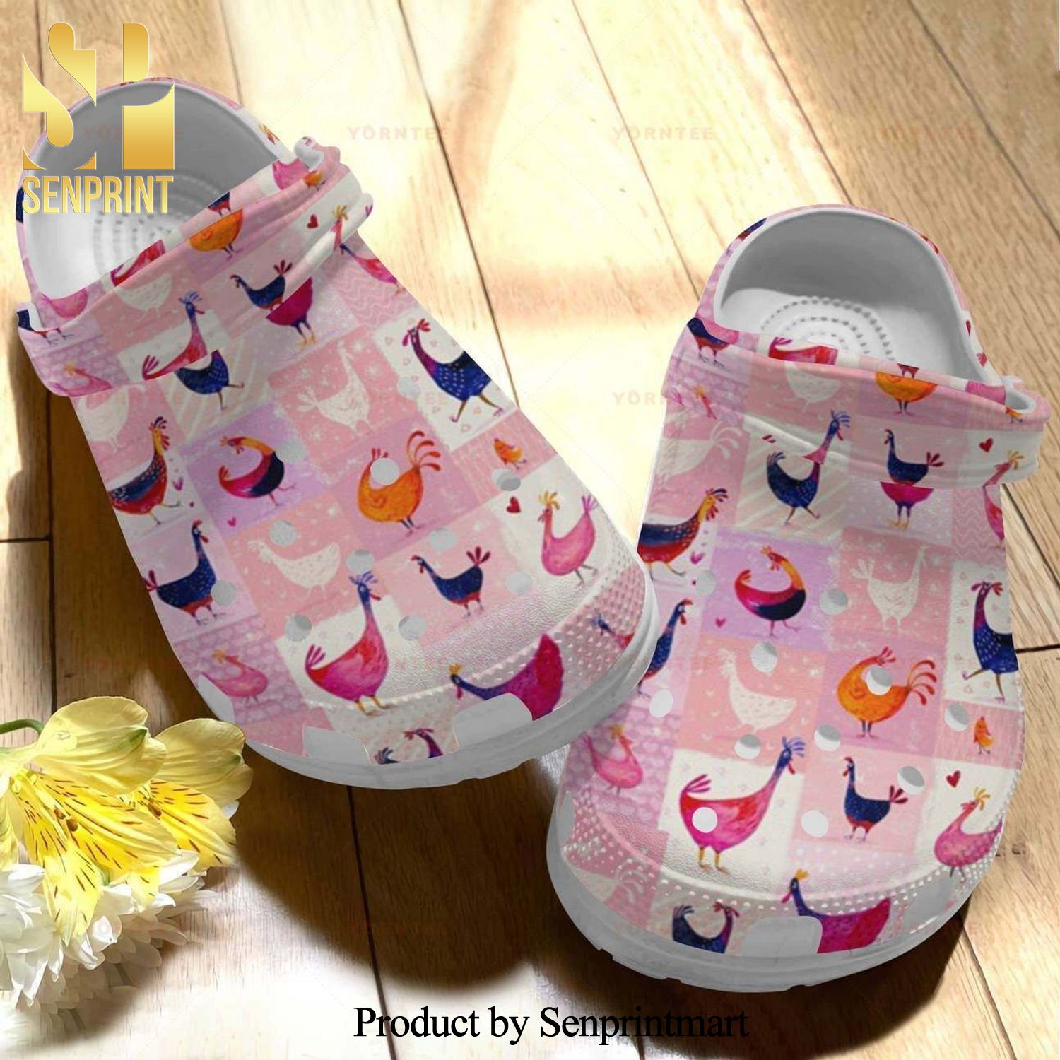 Custom Name Lovely Chicken Pattern 2 Gift For Lover Crocband Crocs