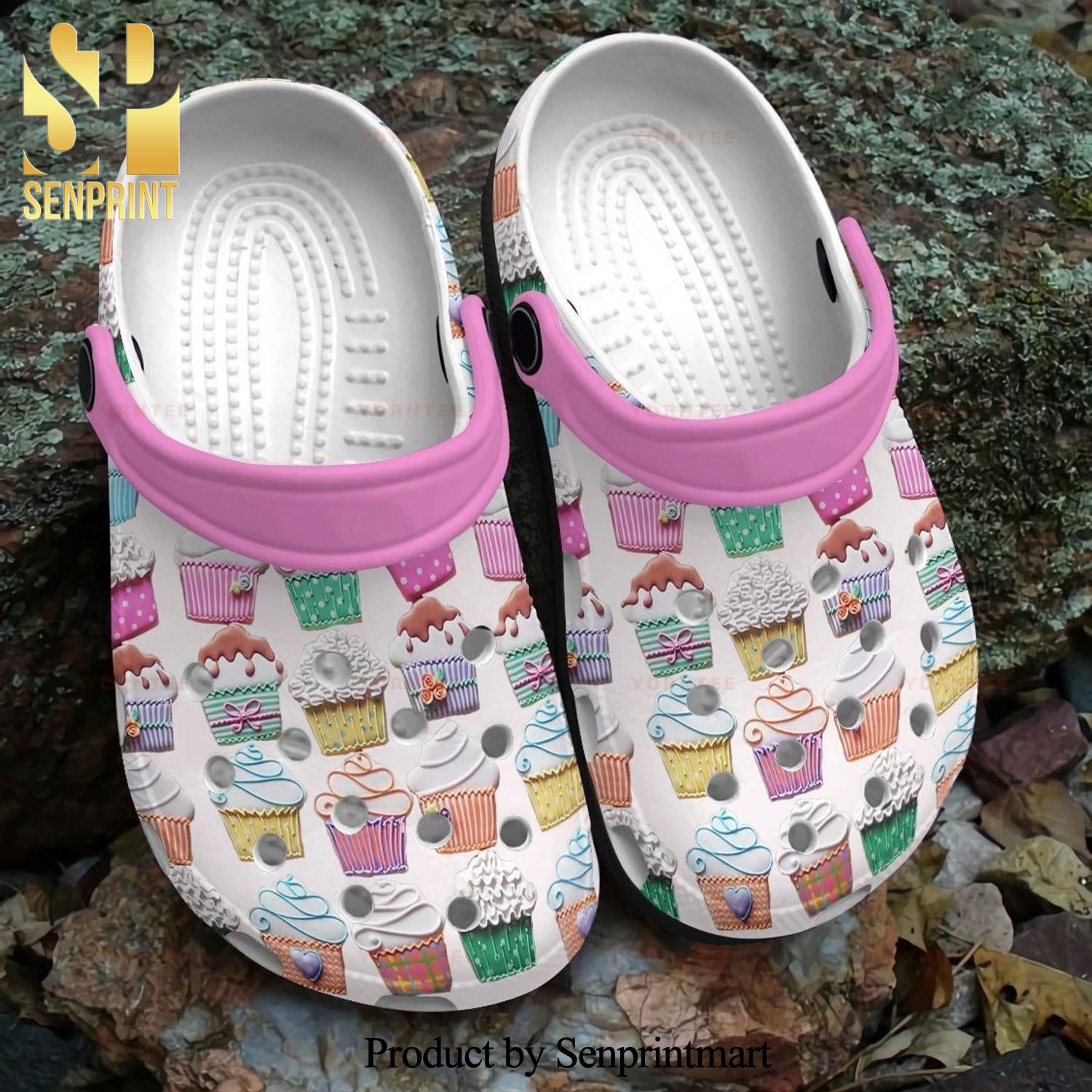 Custom Name Lovely Cupcake Colorfull Gift For Lover All Over Printed Crocs Unisex Crocband Clogs