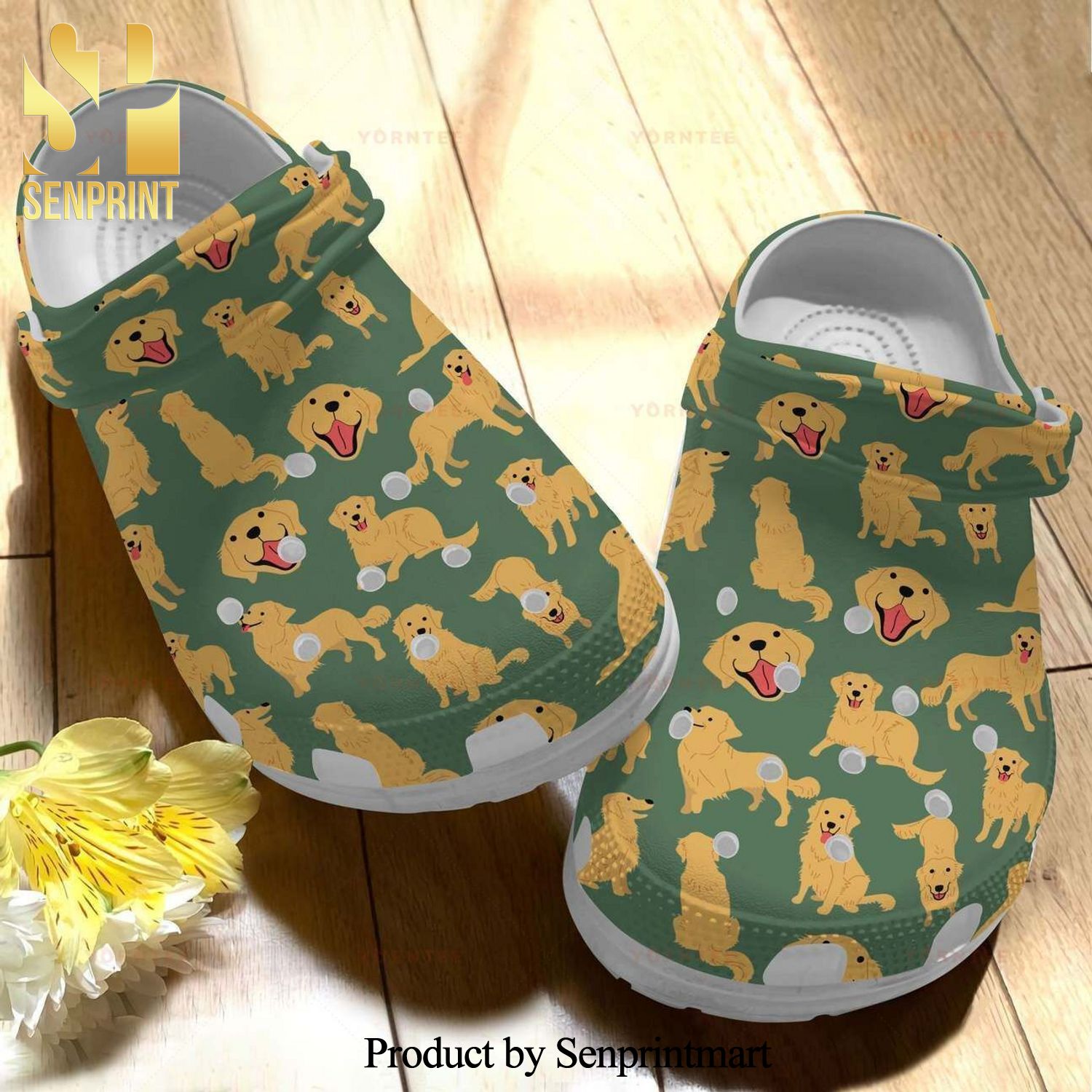 Custom Name My Golden Retriever Gift For Lover New Outfit Crocs Crocband Clog