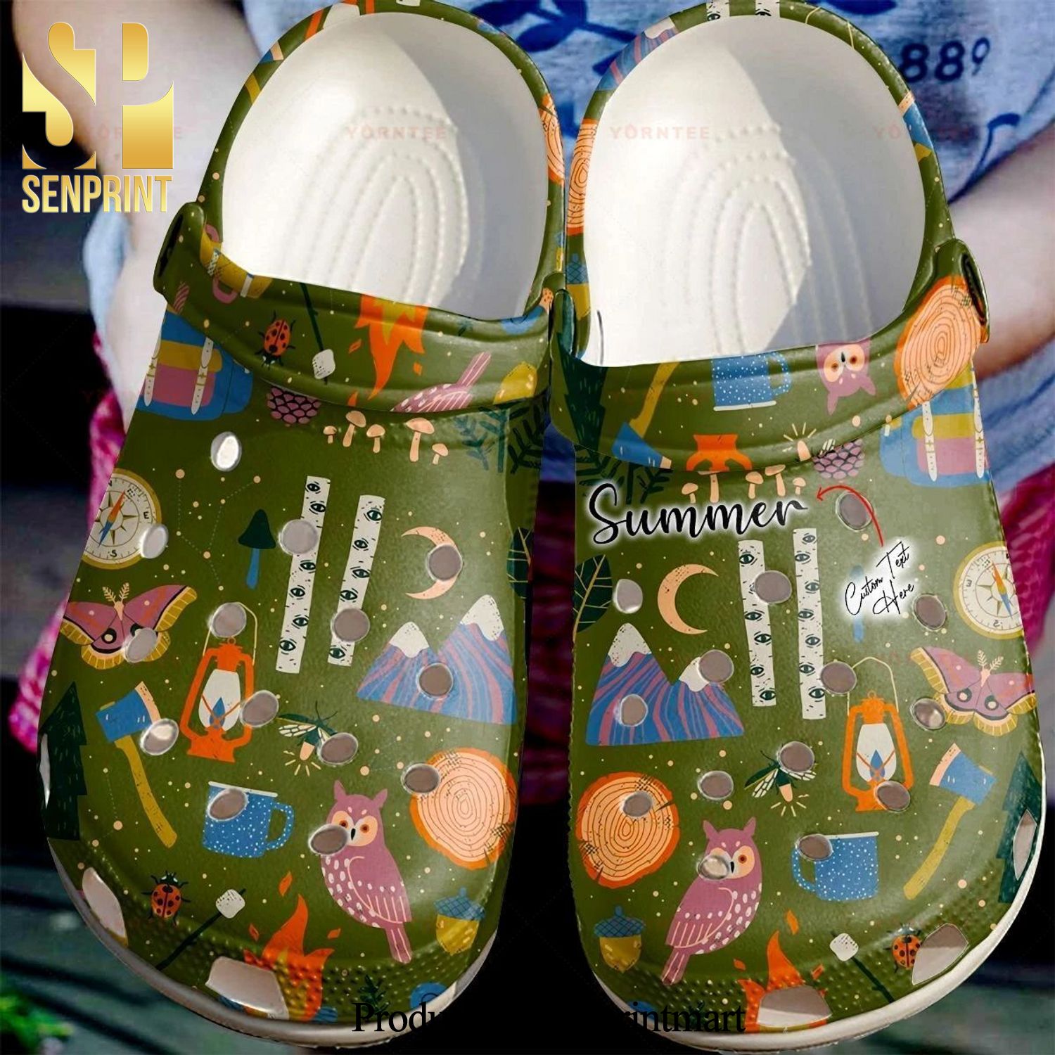 Custom Name Owl Camping Night Pattern Gift For Lover New Outfit Crocband Crocs