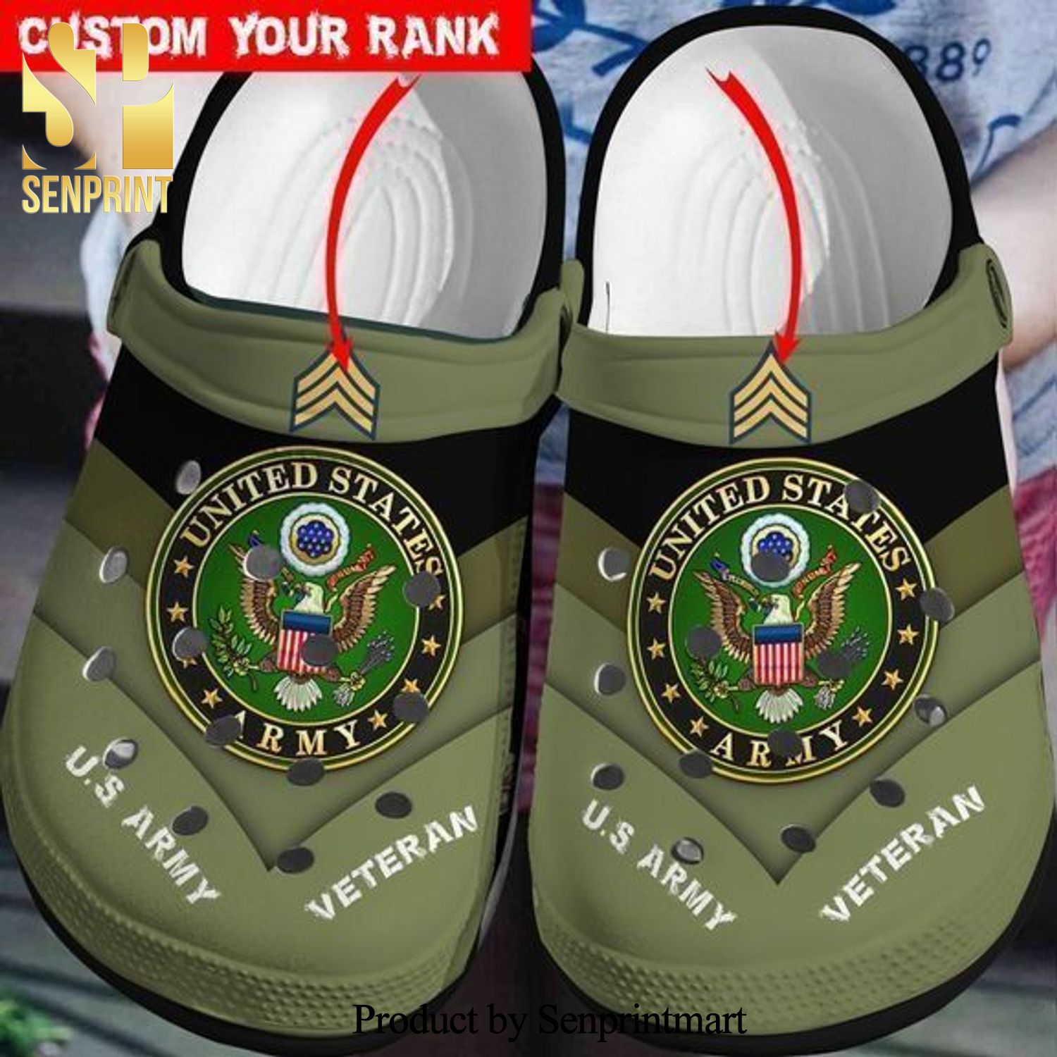 Custom Name Perfect Gift Us Army All Over Printed Crocs Shoes