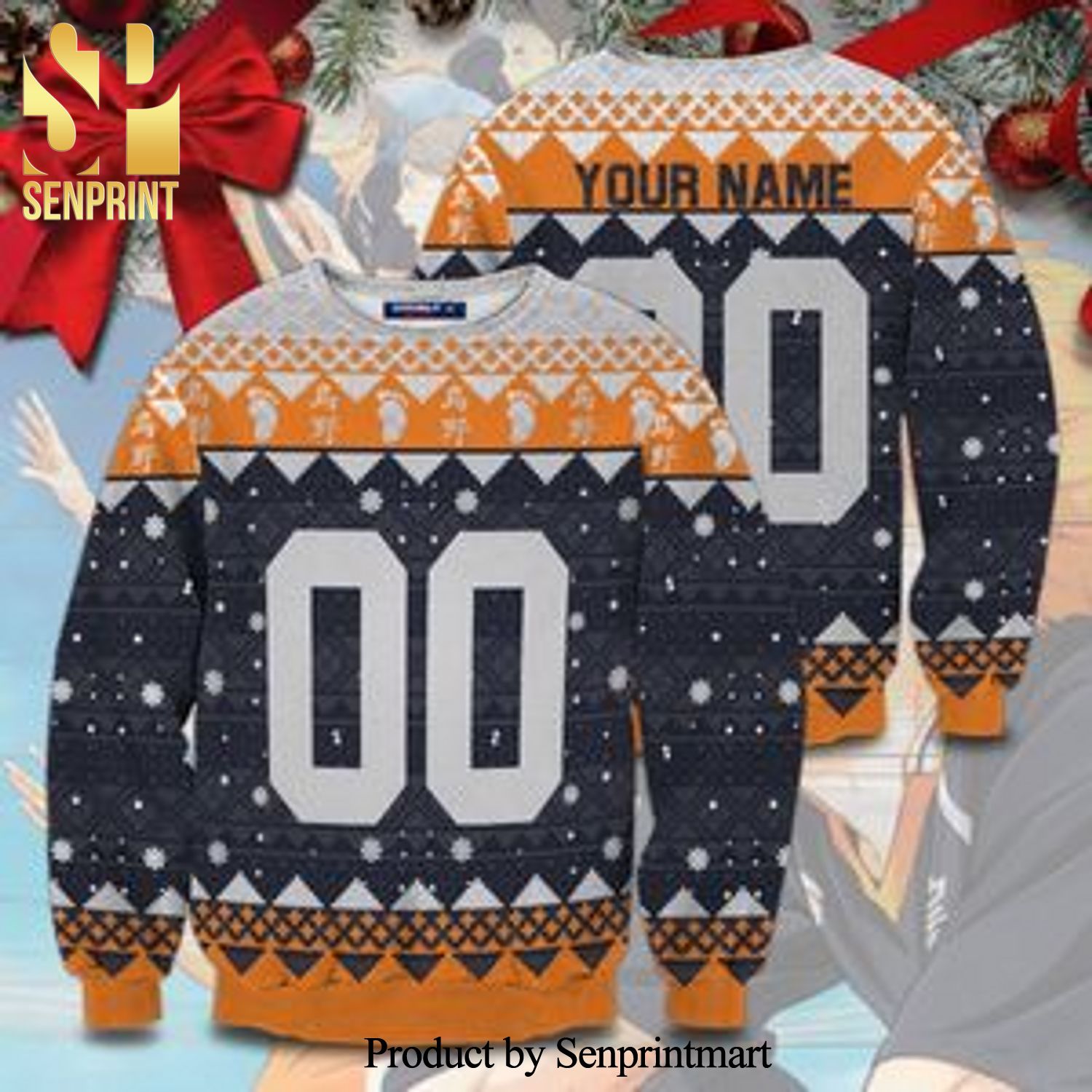 Personalized Karasuno Haikyuu Manga Anime Knitted Ugly Christmas Sweater