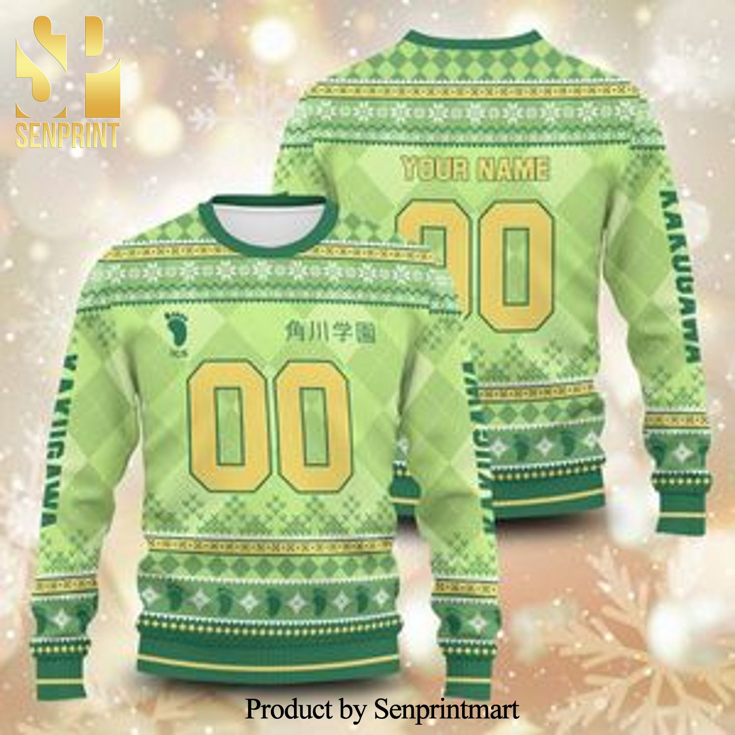 Personalized Team Kakugawa Haikyuu Manga Anime Knitted Ugly Christmas Sweater