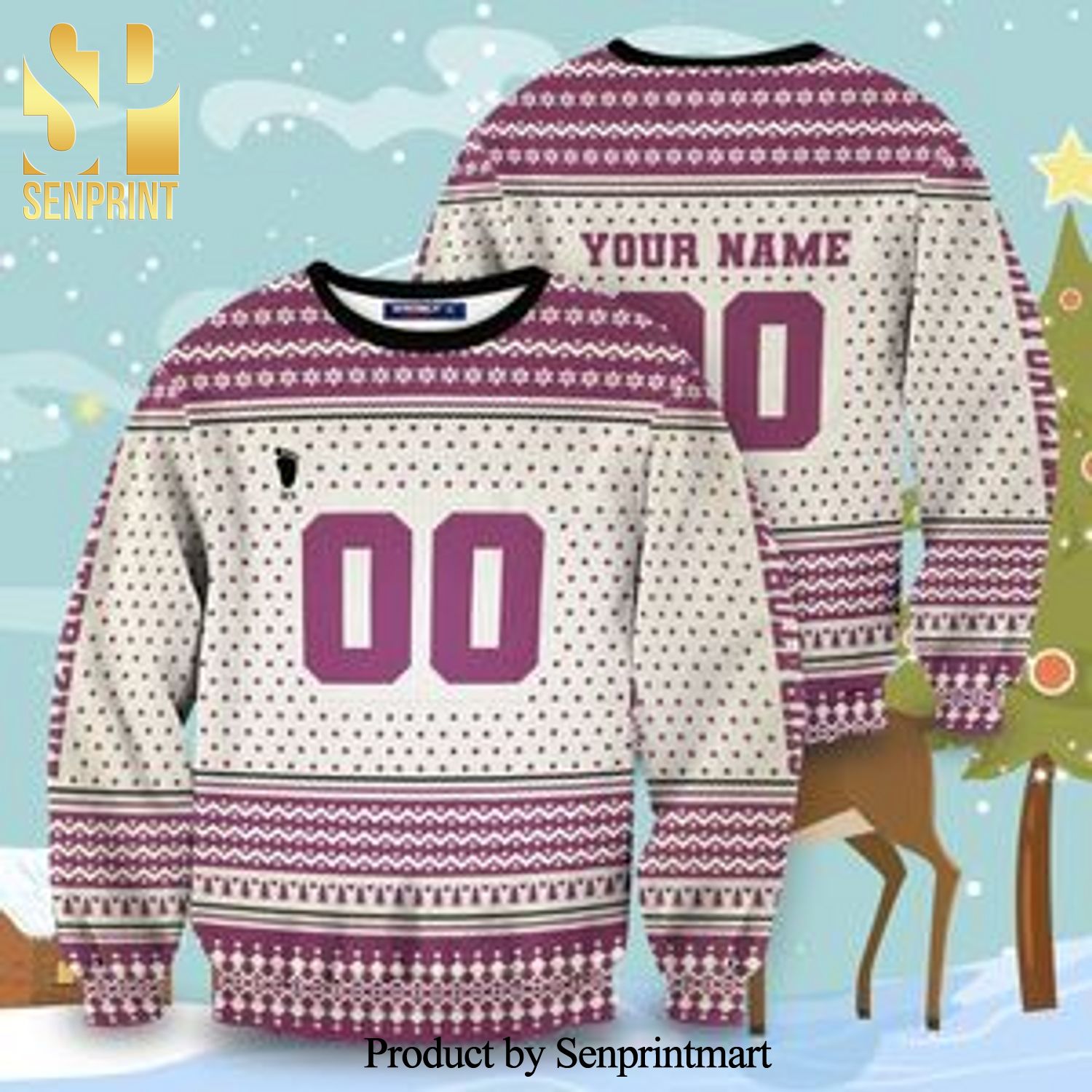 Personalized Team Shiratorizawa Haikyuu Manga Anime Knitted Ugly Christmas Sweater