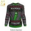 Pickle Rick and Morty Wool Knitted Ugly Christmas Sweater