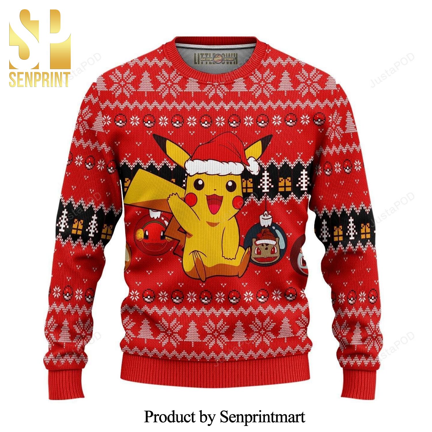 Pikachu Santa Pokemon Knitted Ugly Christmas Sweater