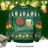 Pilsner Urquell Beer Pine Tree And Snowflake Knitted Ugly Christmas Sweater – Green