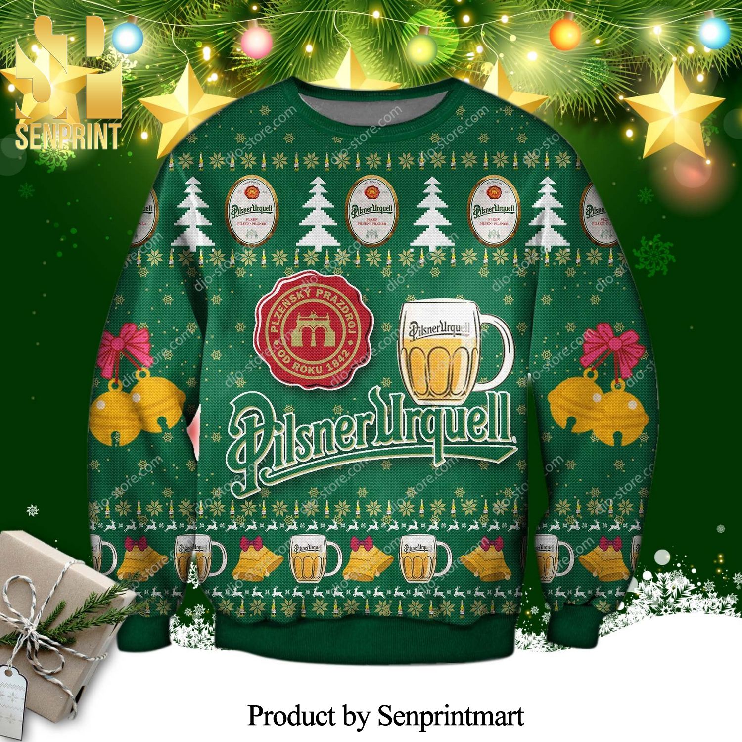 Pilsner Urquell Knitted Ugly Christmas Sweater