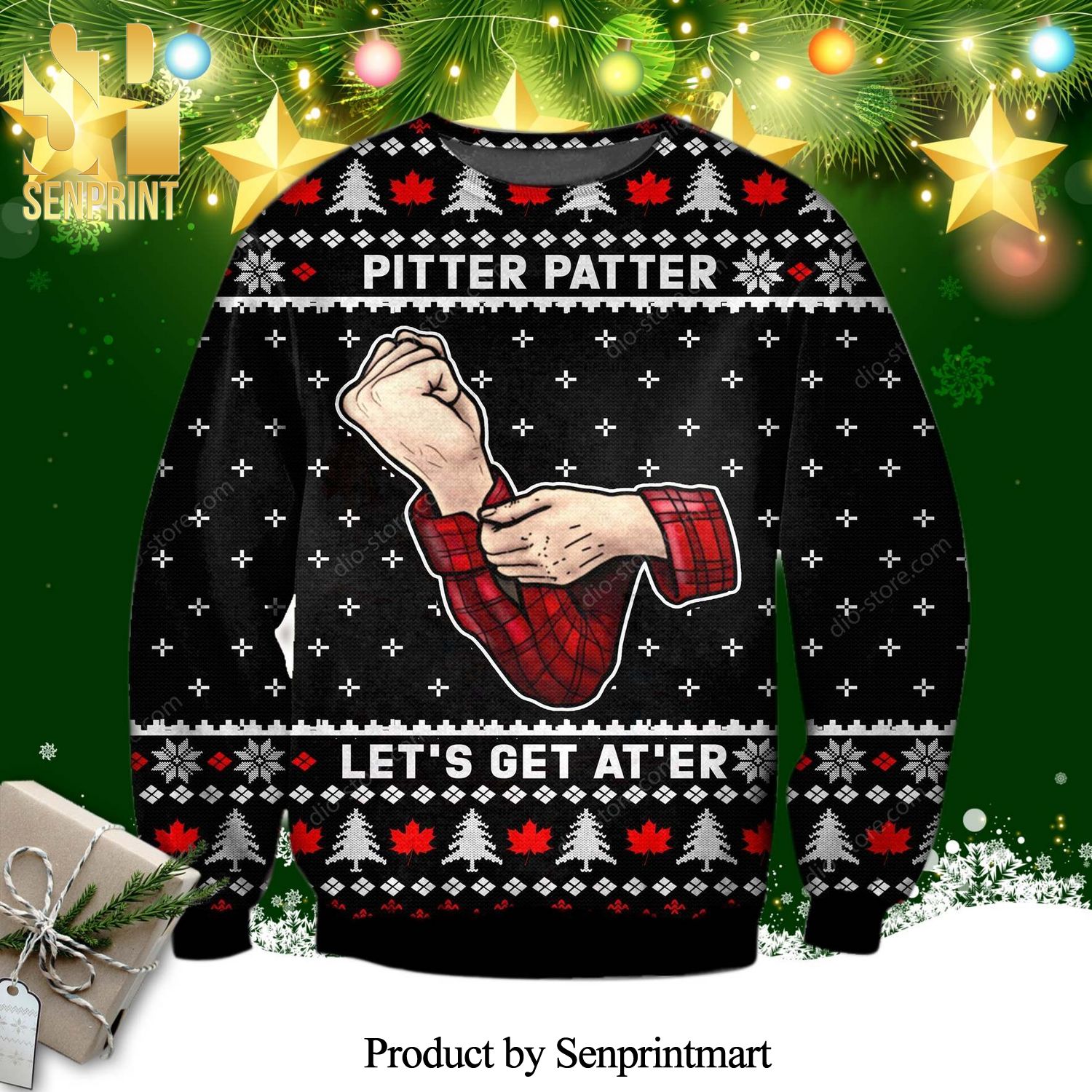 Pittter Patter Knitted Ugly Christmas Sweater