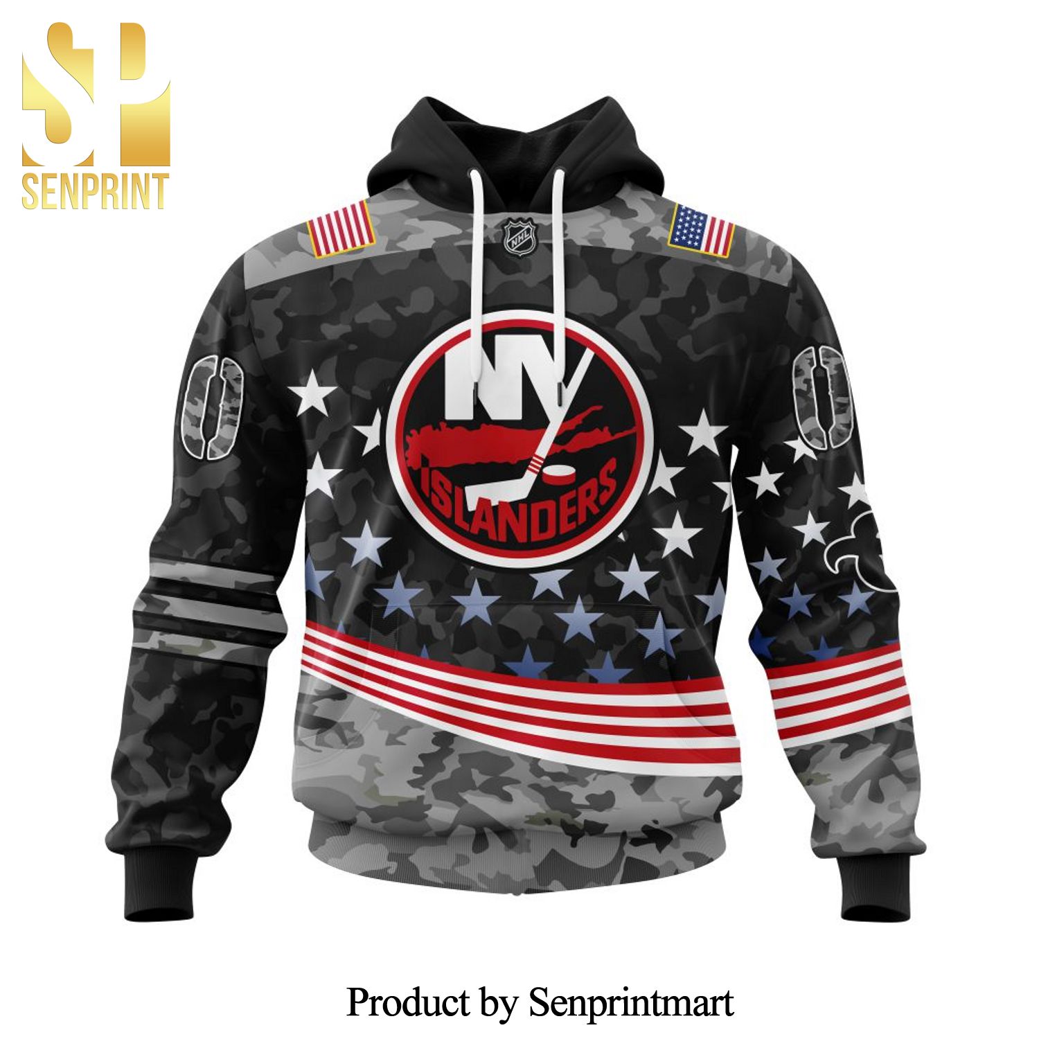 NHL New York Islanders Design With Color And Our Beloved American Flag Color All Over Printed Shirt