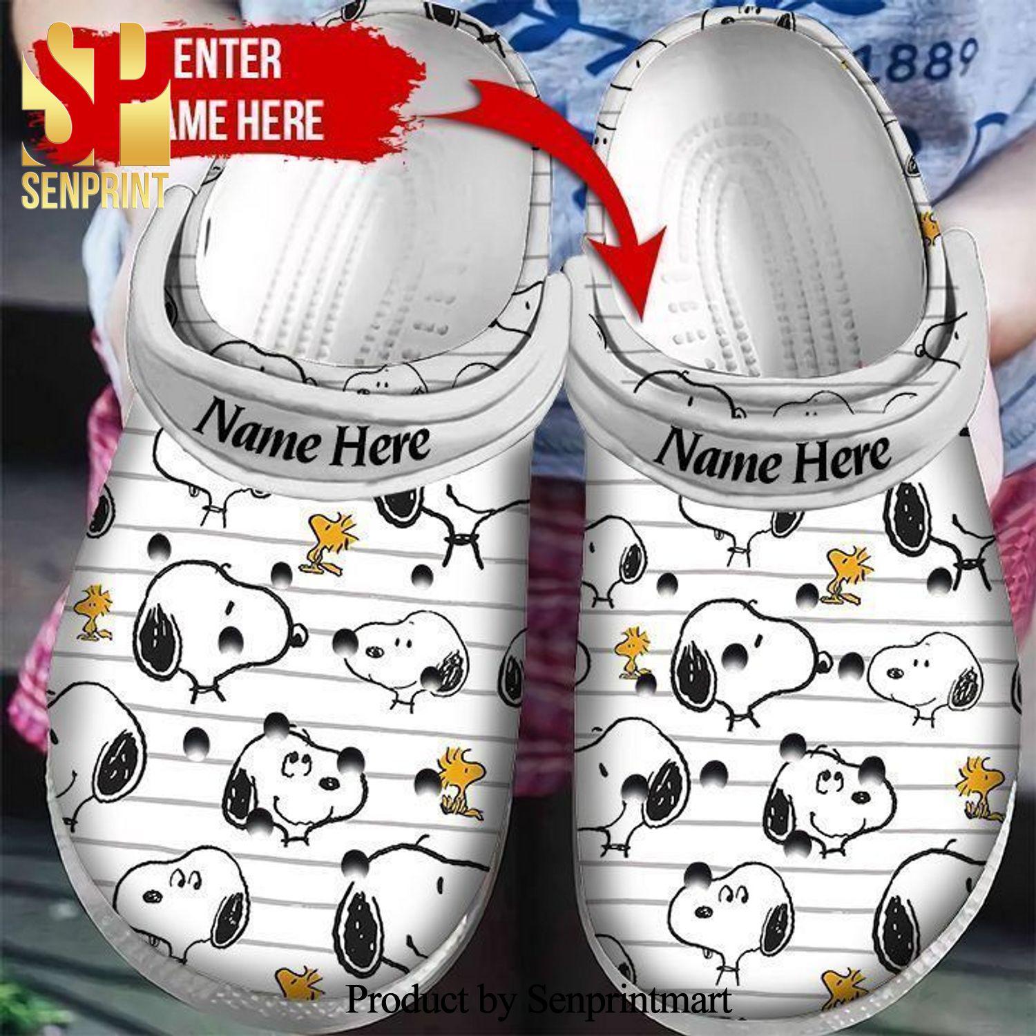 Custom Name Snoopy Father Day Gift For Lover Full Printed Crocs Unisex Crocband Clogs