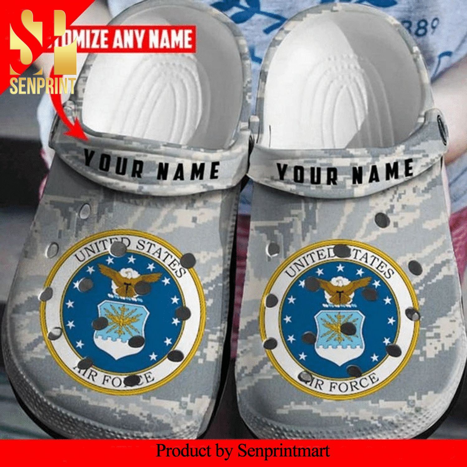 Custom name United States Air Force Street Style Unisex Crocs Crocband Clog