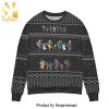 Pixel Jack And Sally Snowy Night Knitted Ugly Christmas Sweater – Black