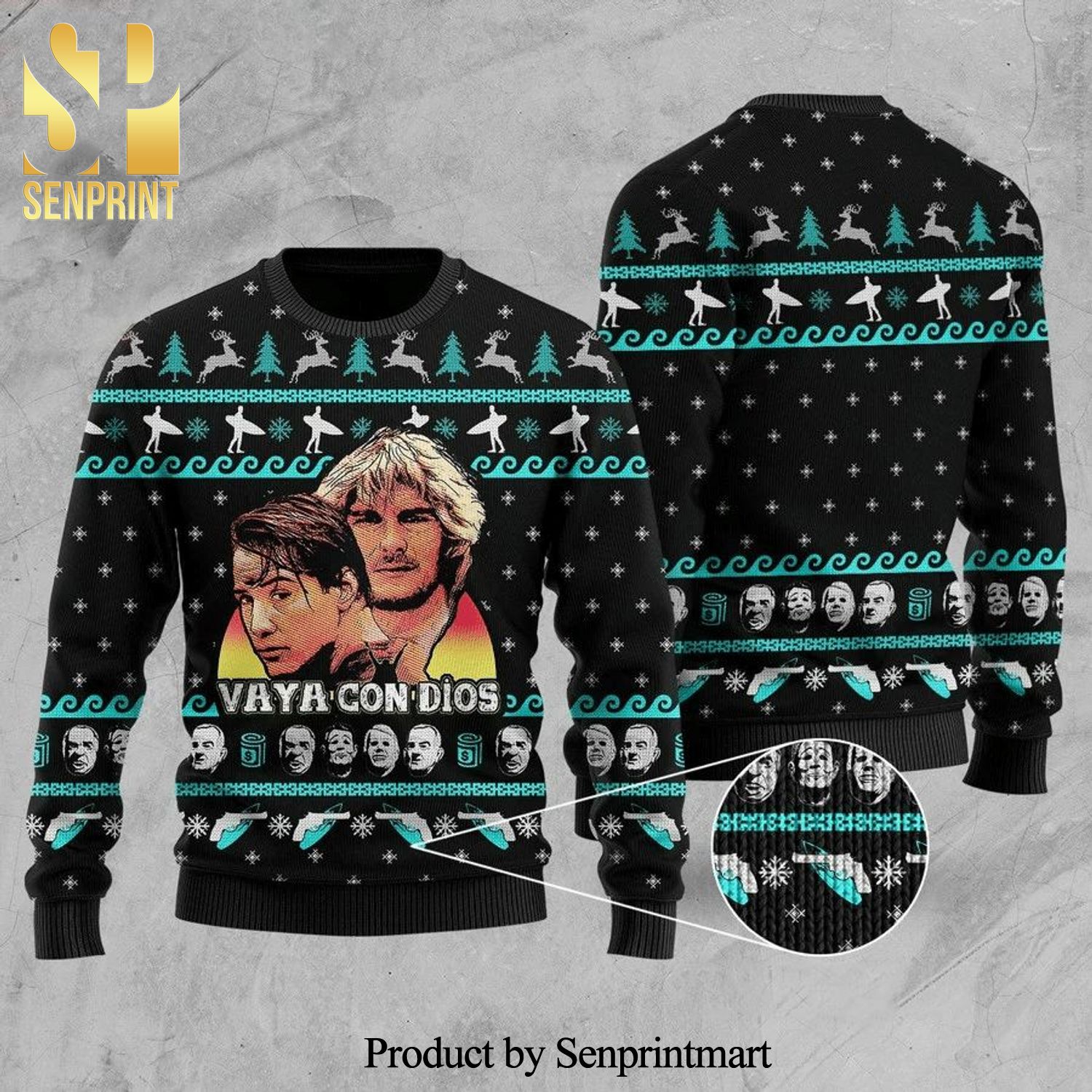 Point Break Vaya Con Dios Comedy Knitted Ugly Christmas Sweater