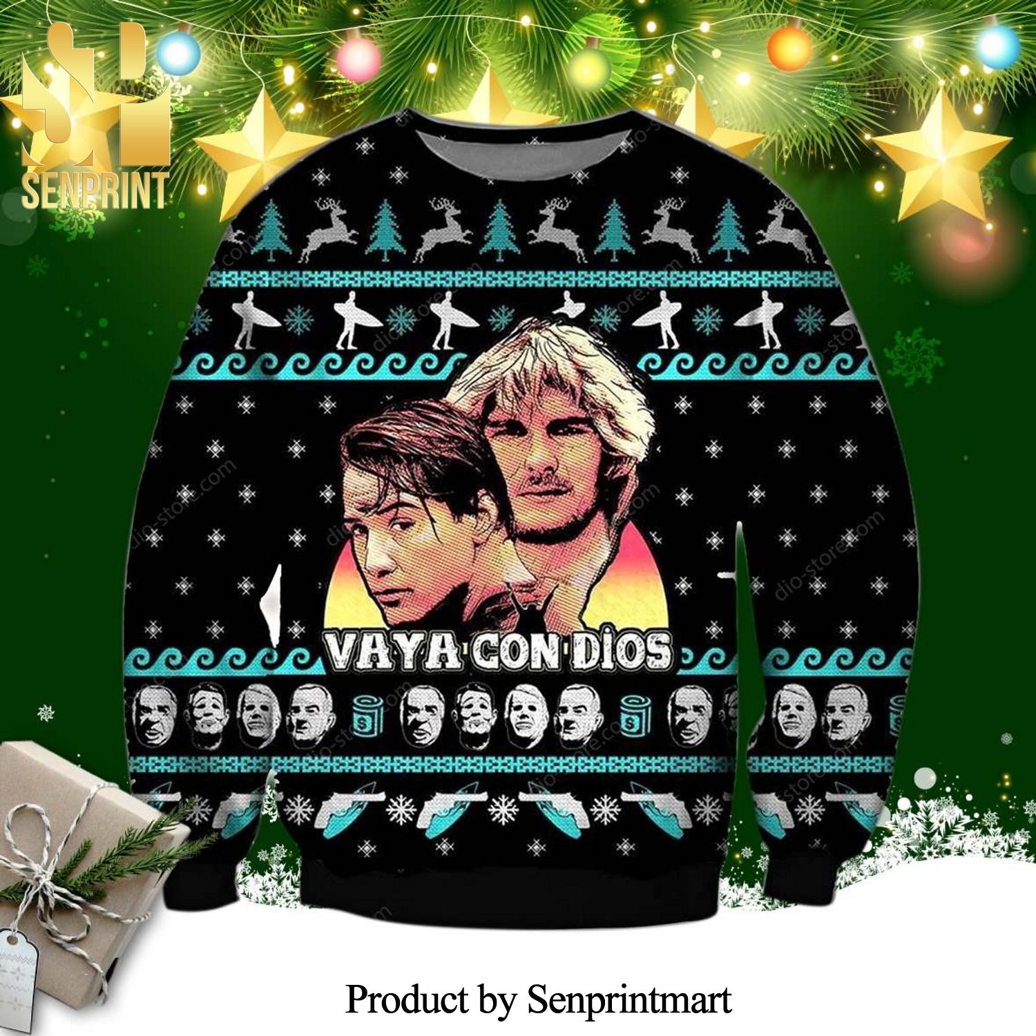 Point Break Vaya Con Dios Knitted Ugly Christmas Sweater