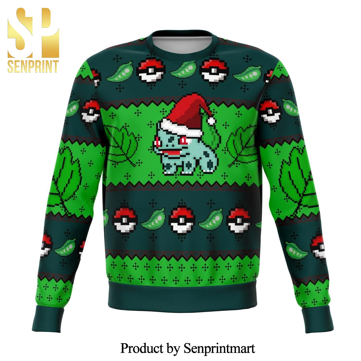 Pokemon Bulbasaur Premium Manga Anime Knitted Ugly Christmas Sweater