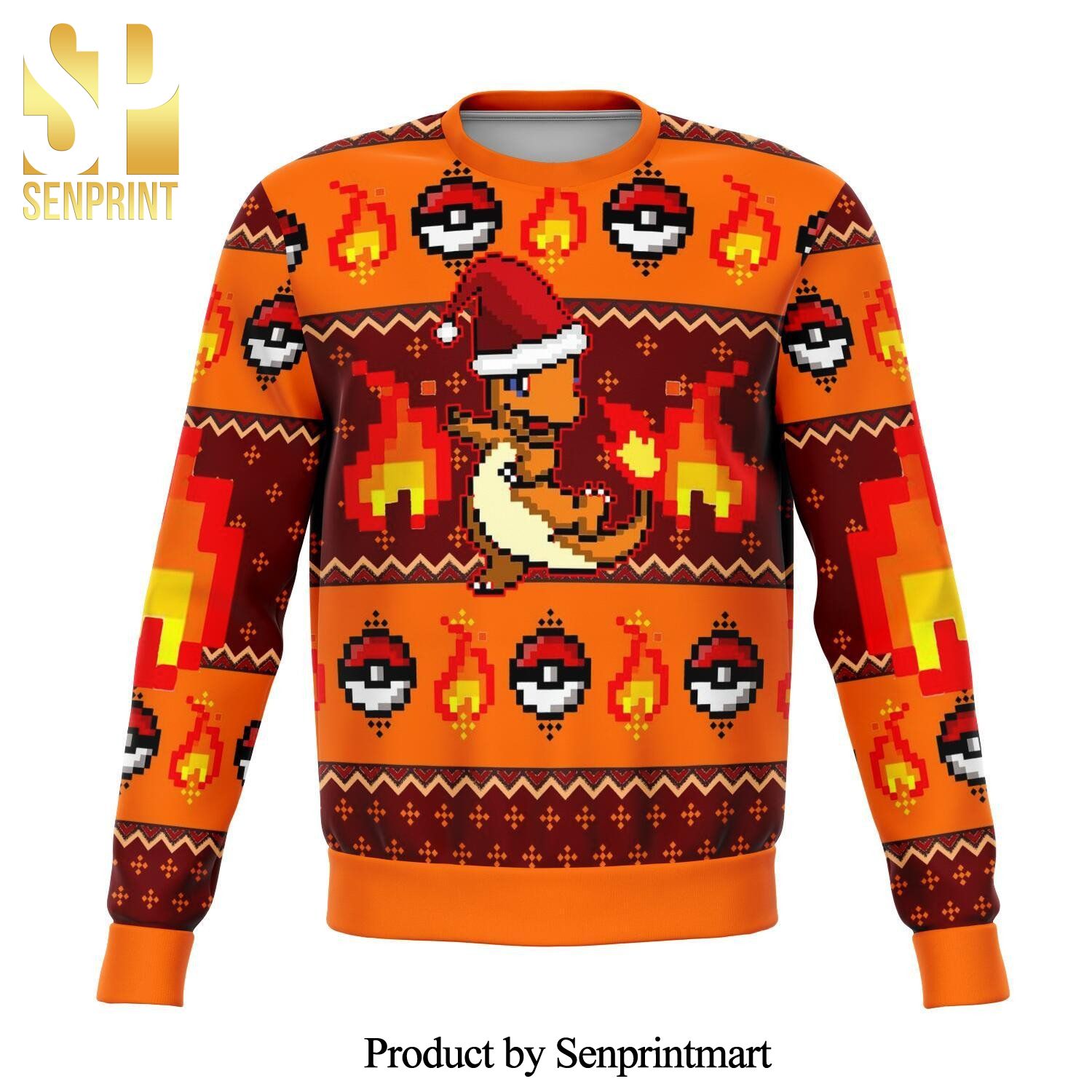 Pokemon Charmander Premium Manga Anime Knitted Ugly Christmas Sweater