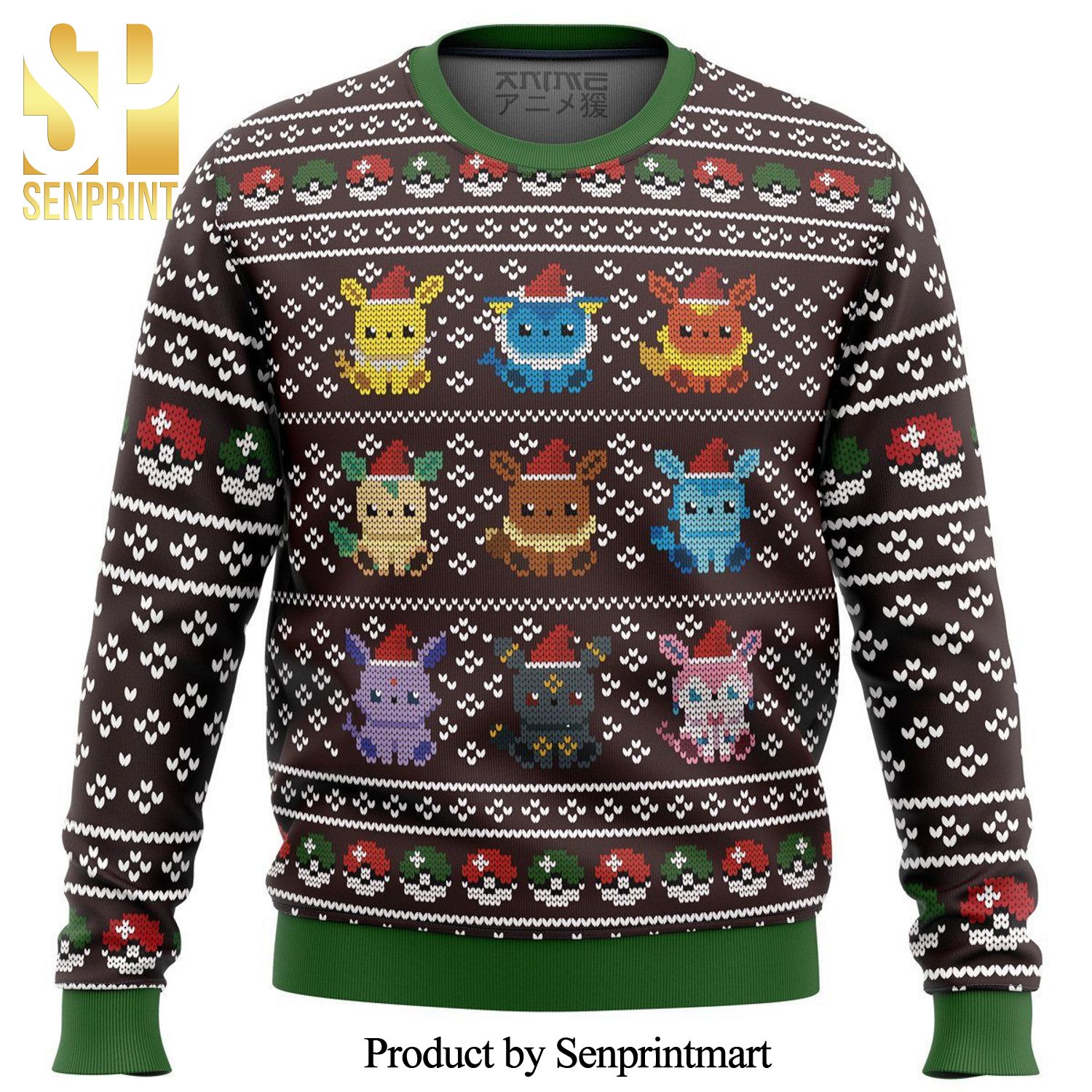 Pokemon Eeveelution Premium Manga Anime Knitted Ugly Christmas Sweater