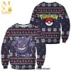 Pokemon Ghost Gengar Premium Manga Anime Knitted Ugly Christmas Sweater