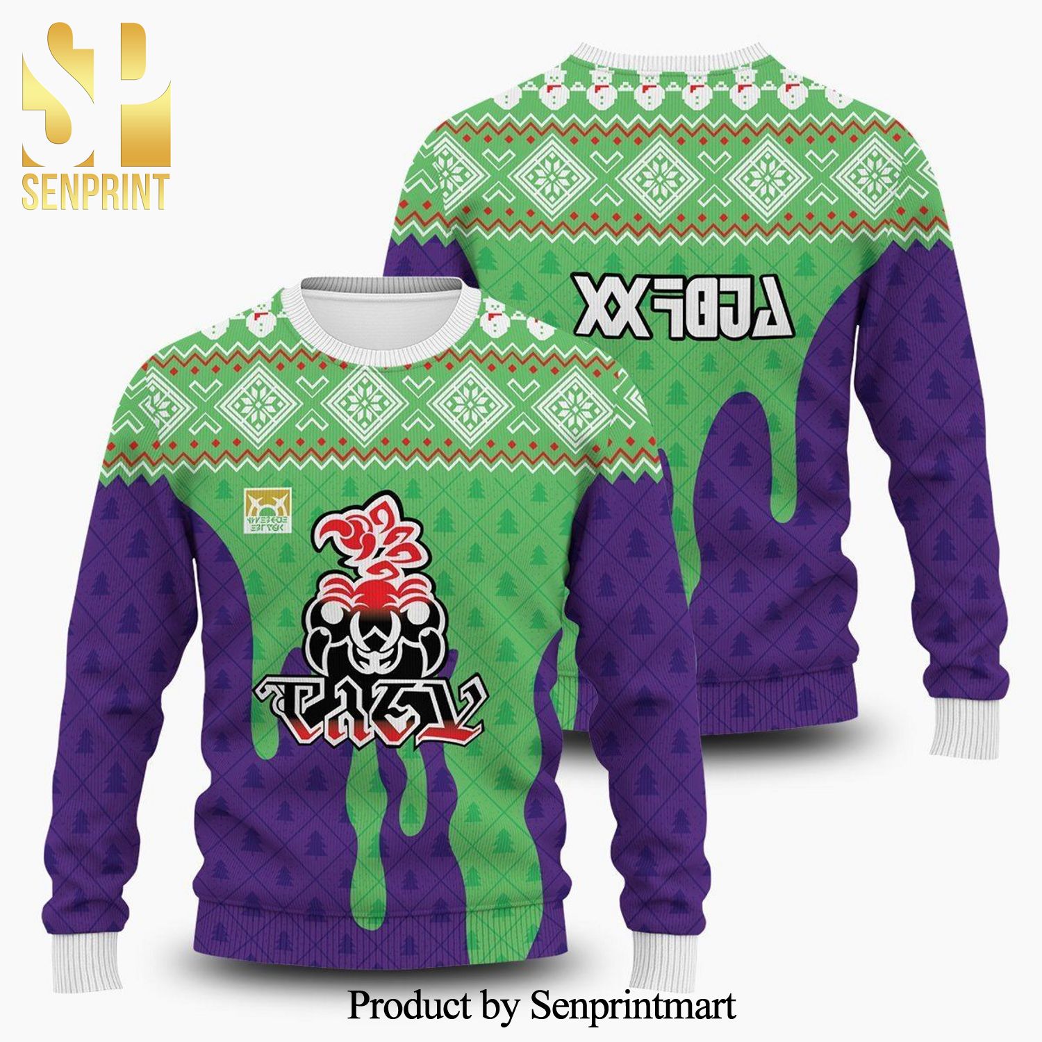 Pokemon Poison Type Uniform Manga Anime Knitted Ugly Christmas Sweater