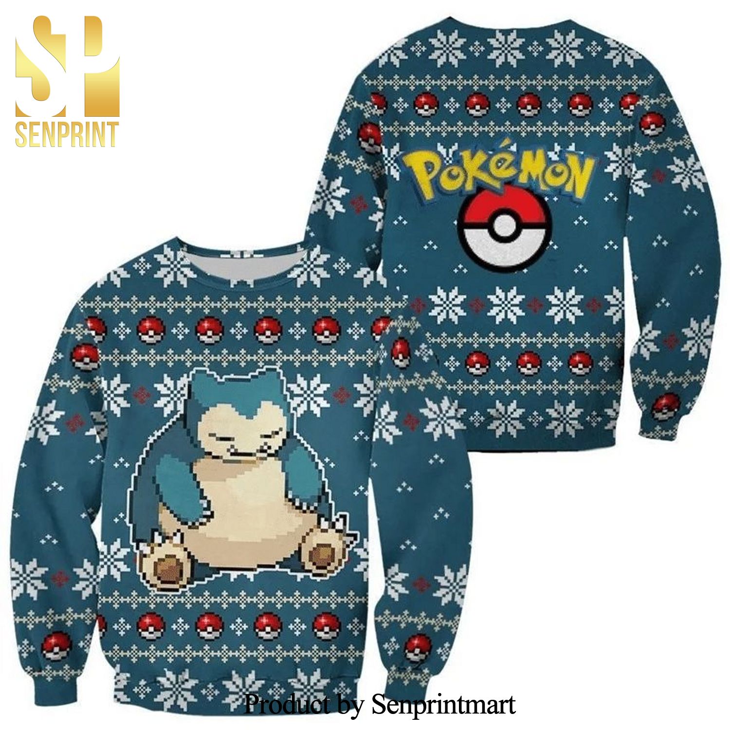 Pokemon Snorlax Knitted Ugly Christmas Sweater