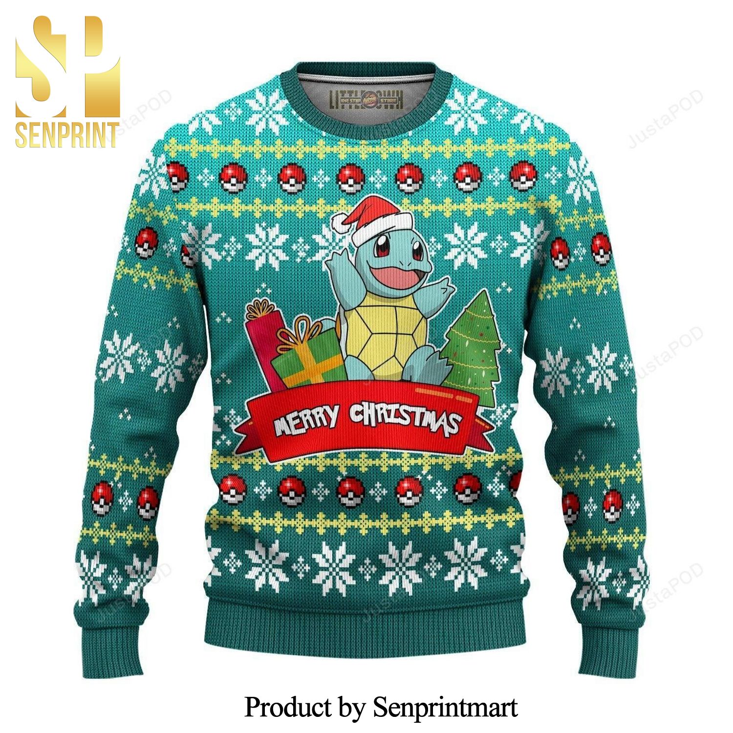 Pokemon Squirtle Knitted Ugly Christmas Sweater
