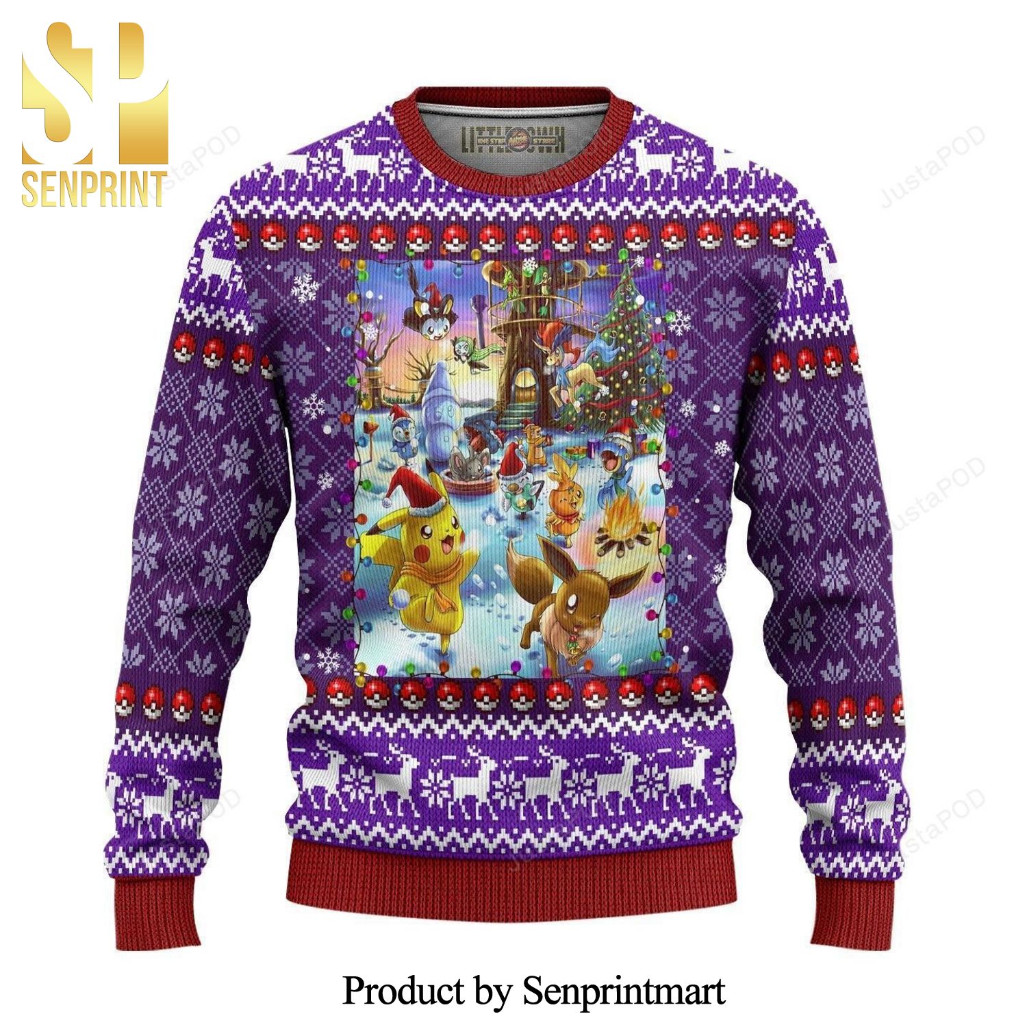Pokemon Xmas Holiday Knitted Ugly Christmas Sweater