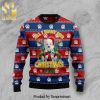 Polar Bear Ice Skiing Knitted Ugly Christmas Sweater