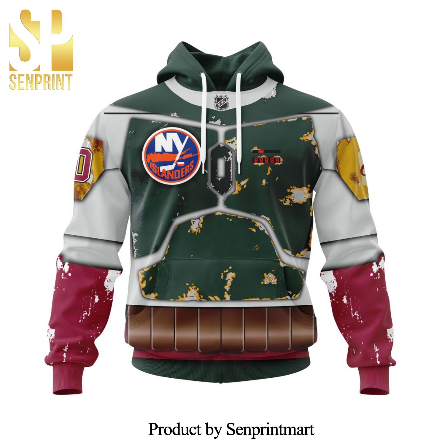 NHL New York Islanders X Boba Fett’s Armor For Star Wars Fourth Of July All Over Printed Shirt
